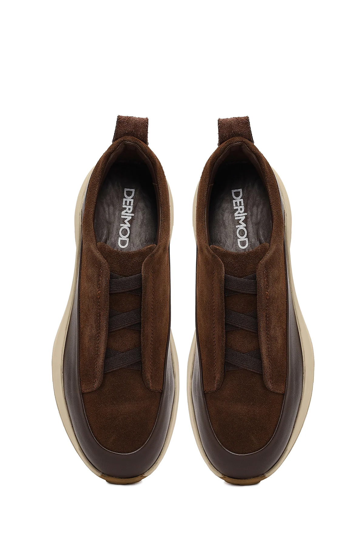 Erkek Kahverengi Kalın Tabanlı Deri Casual Sneaker - Image 7