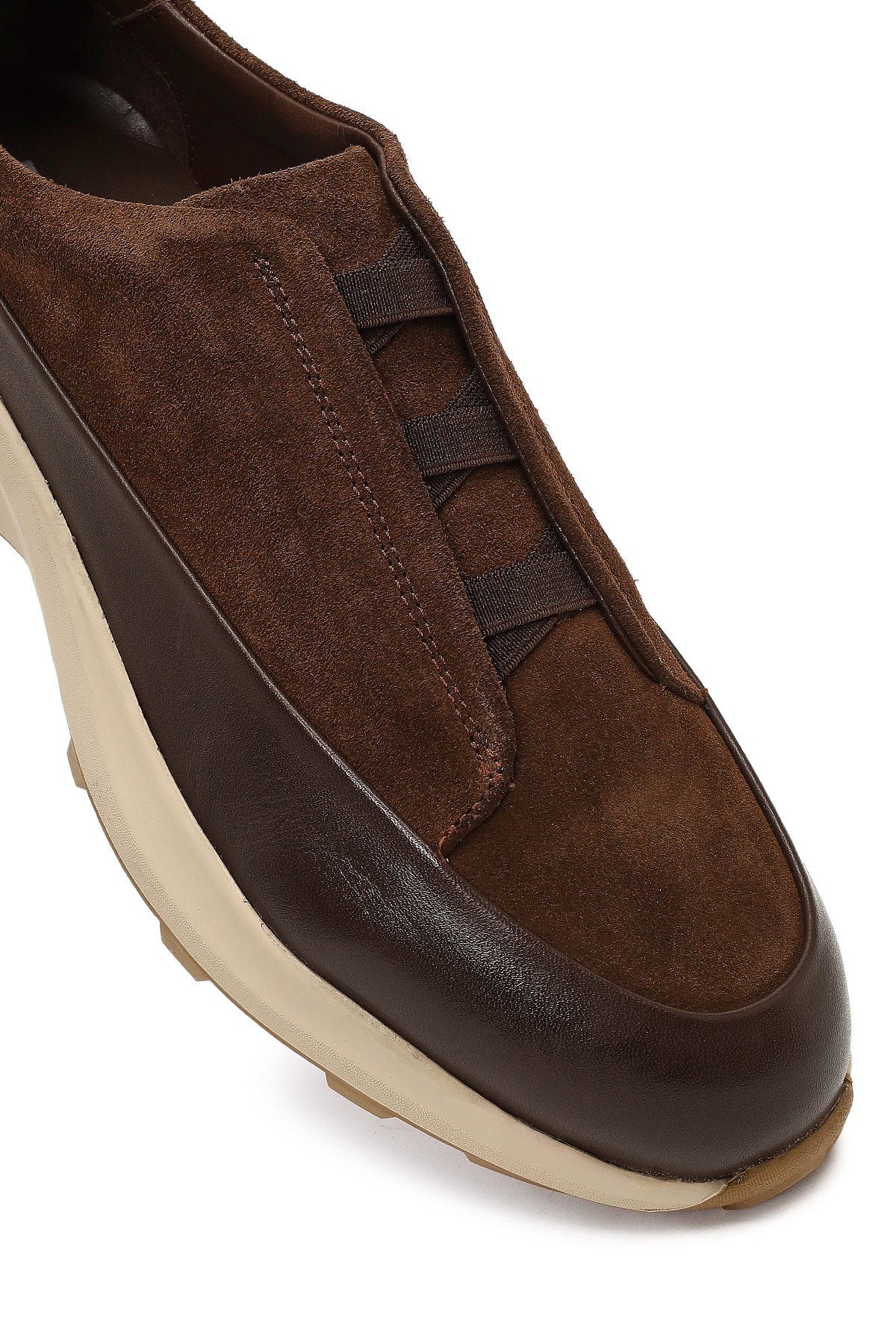 Erkek Kahverengi Kalın Tabanlı Deri Casual Sneaker - Image 9