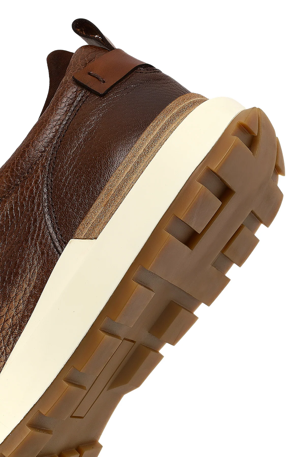 Erkek Kahverengi Kalın Tabanlı Deri Casual Sneaker - Image 8