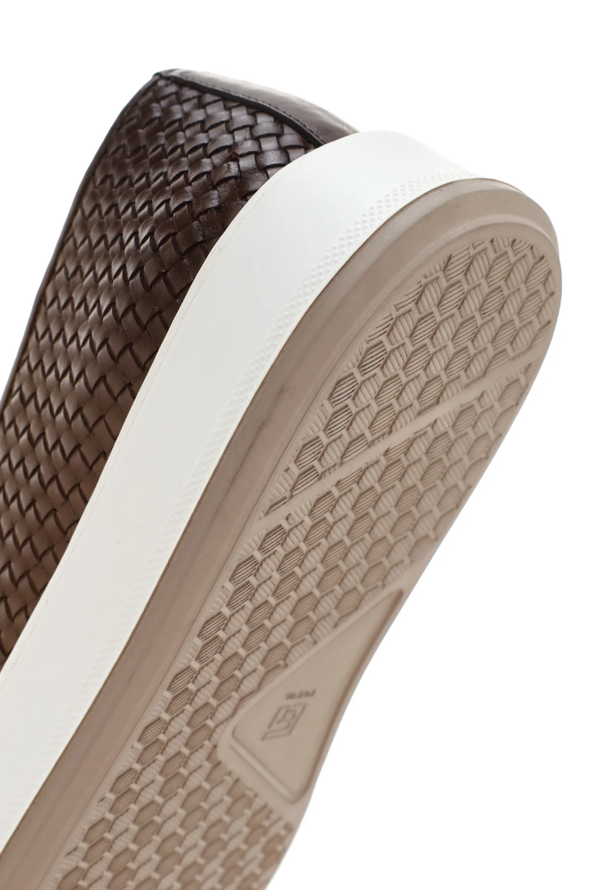Erkek Kahverengi Kalın Tabanlı Örgü Deri Casual Loafer - Image 9