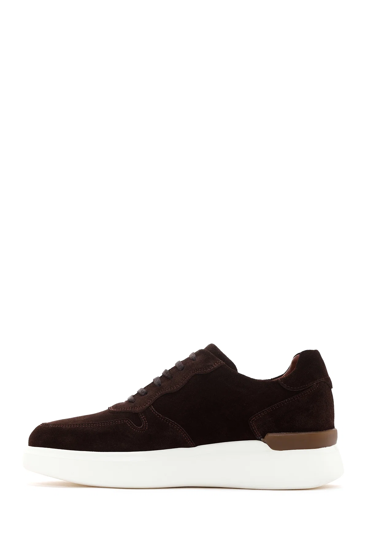 Erkek Kahverengi Kalın Tabanlı Süet Deri Sneaker - Image 2