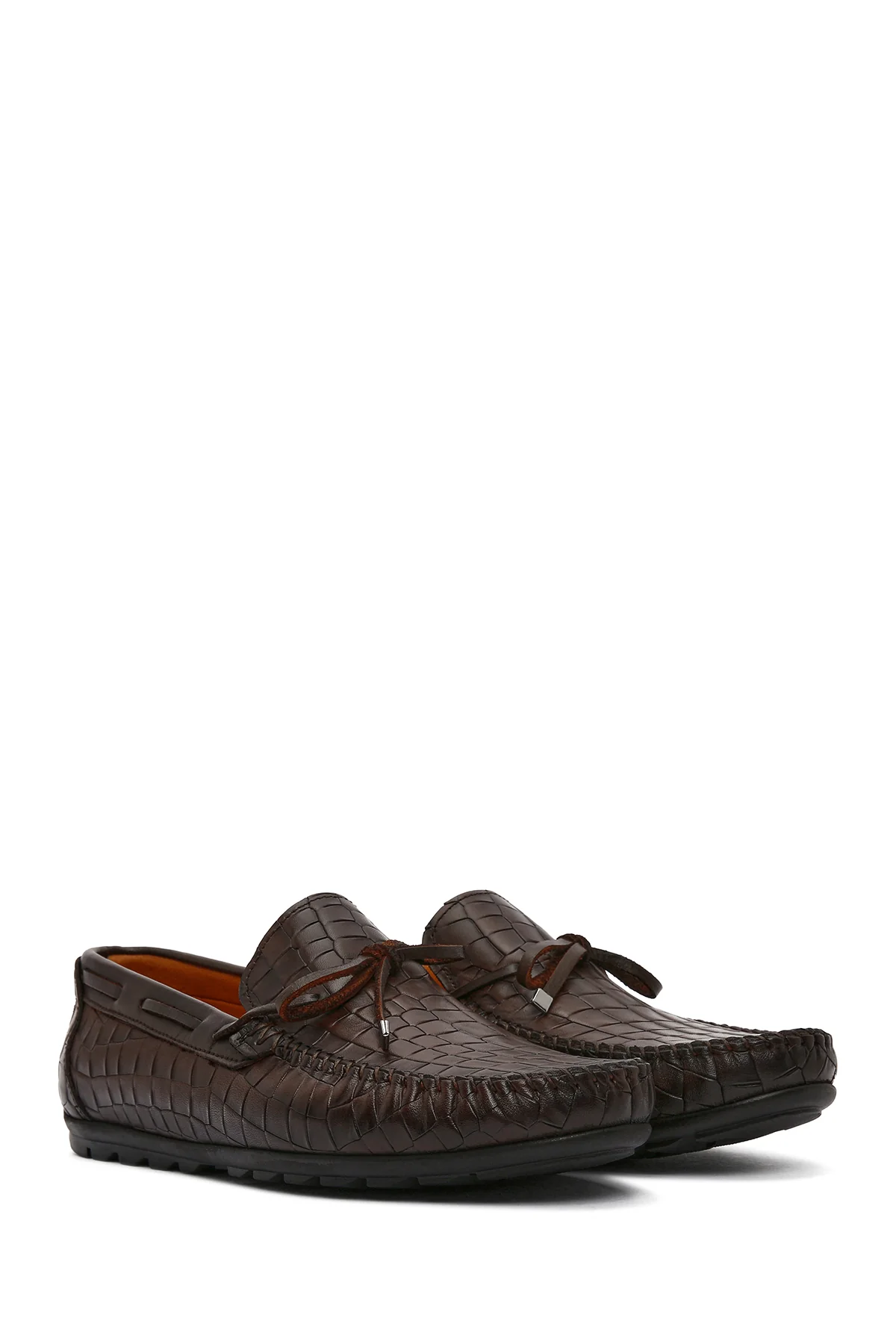 Erkek Kahverengi Kroko Deri Loafer - Image 2