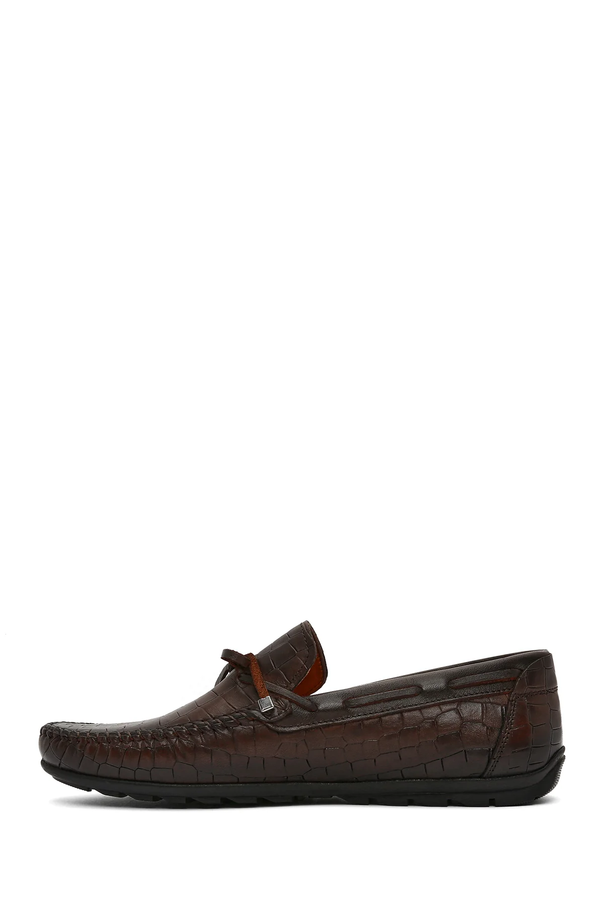 Erkek Kahverengi Kroko Deri Loafer - Image 3