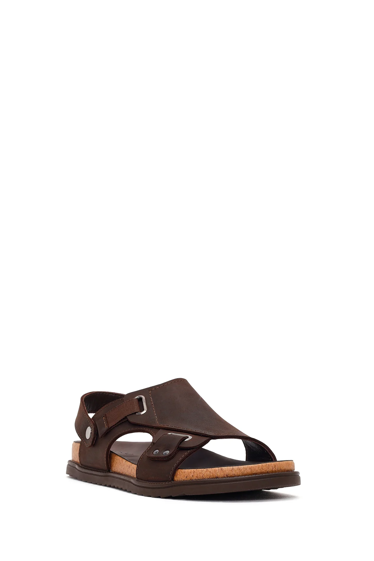 Erkek Kahverengi Nubuk Deri Sandalet - Image 7