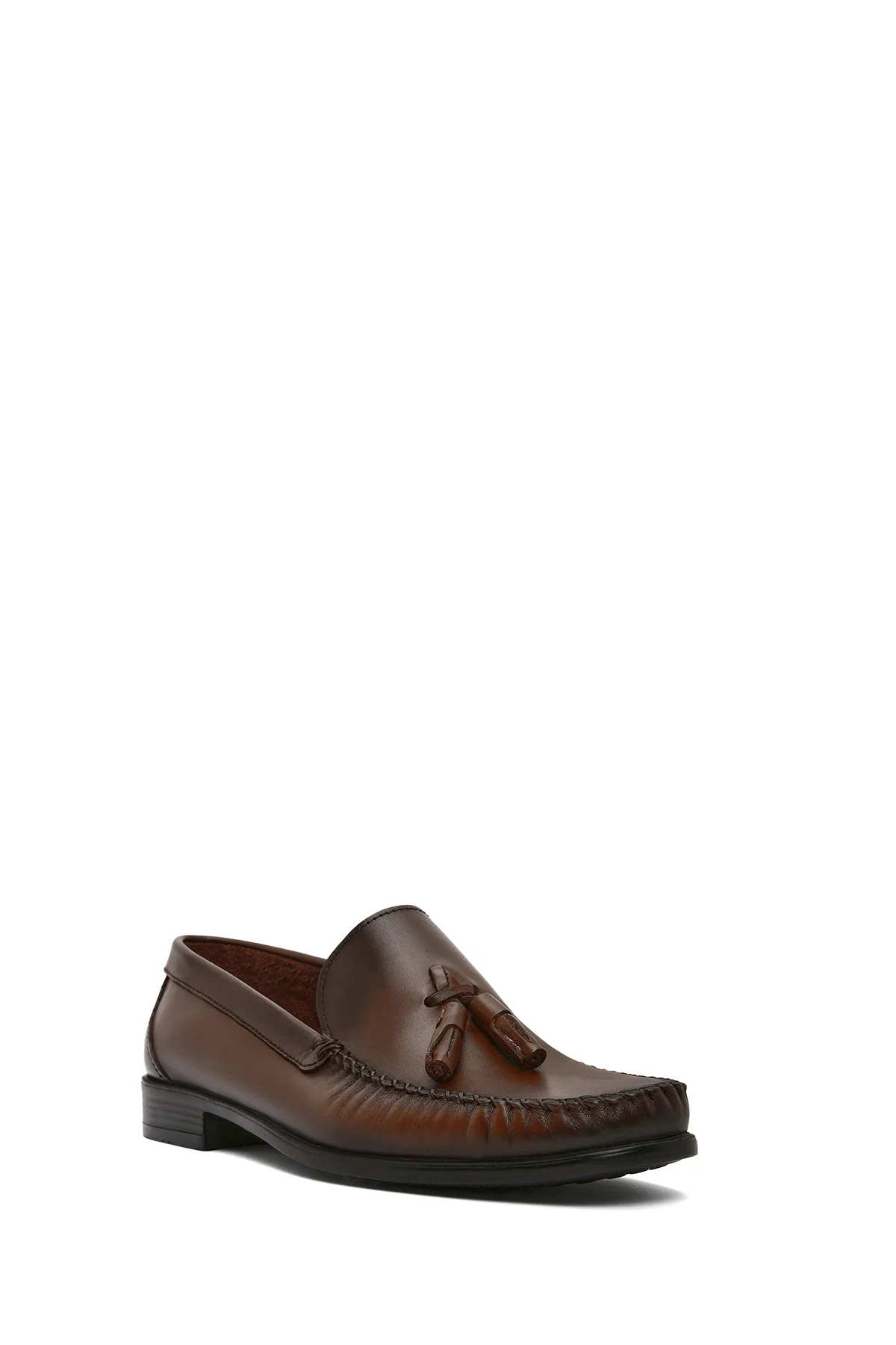 Erkek Kahverengi Püsküllü Deri Loafer - Image 7