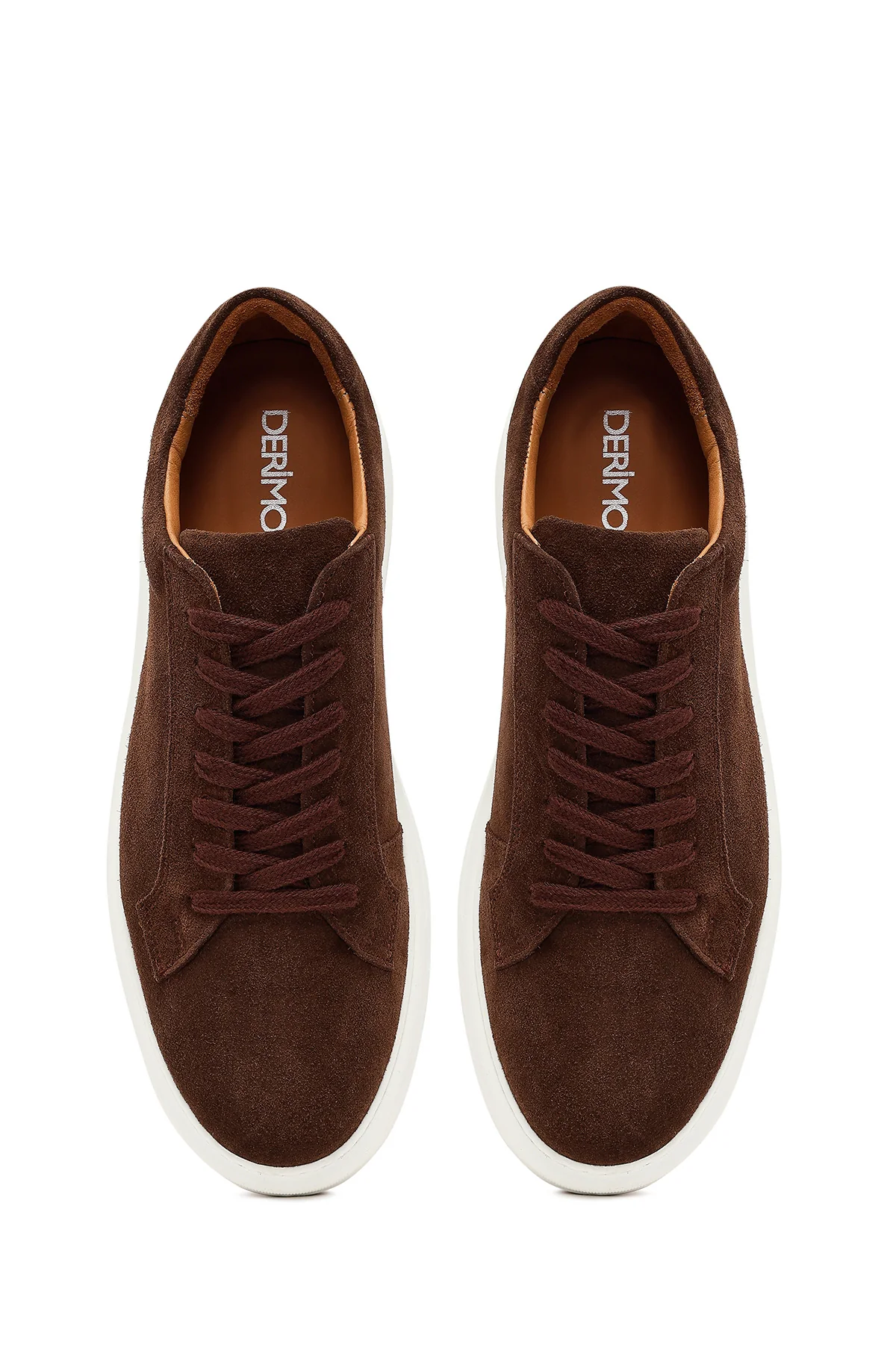 Erkek Kahverengi Süet Deri Sneaker - Image 4