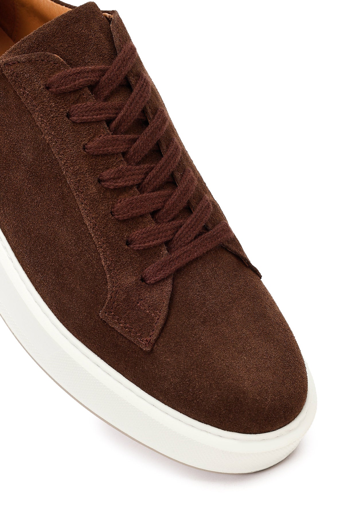 Erkek Kahverengi Süet Deri Sneaker - Image 9