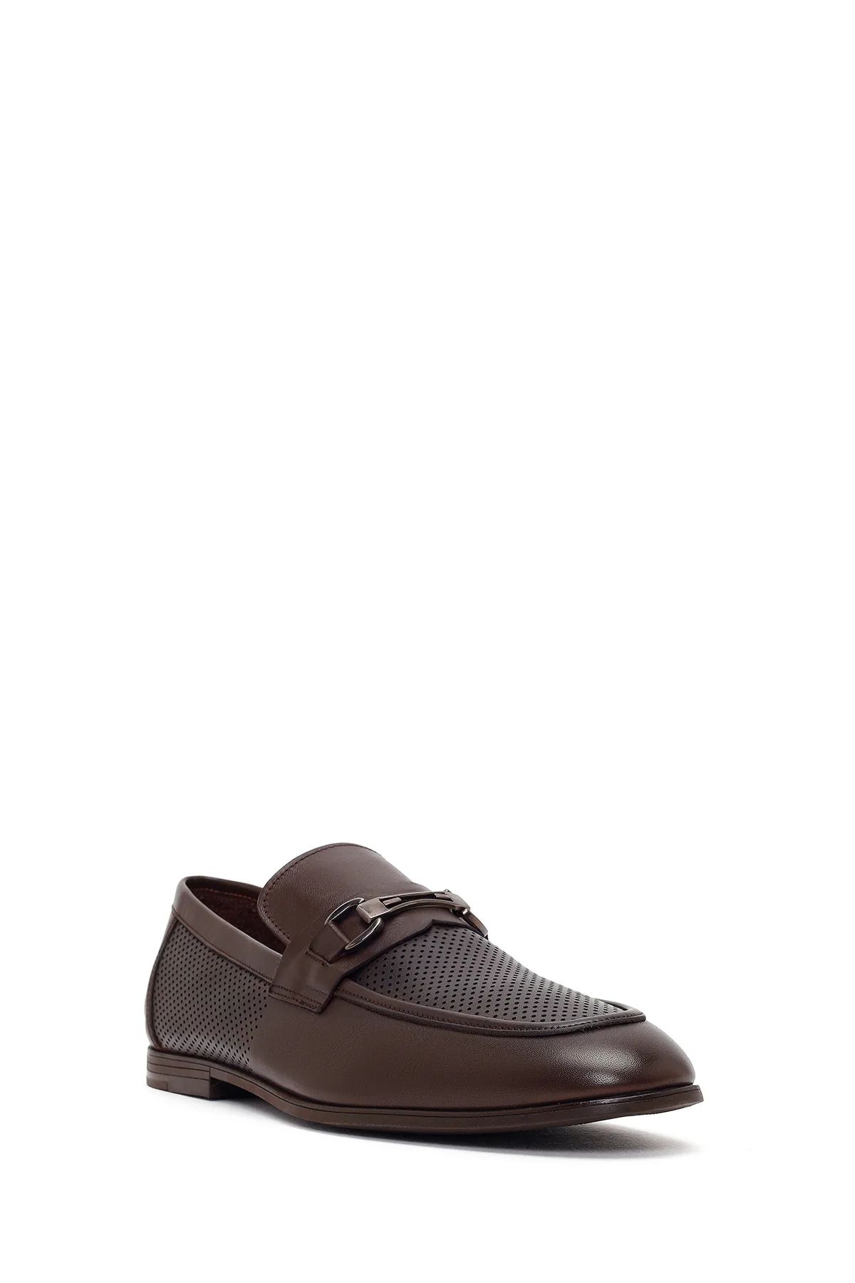 Erkek Kahverengi Tokalı Deri Casual Loafer - Image 7