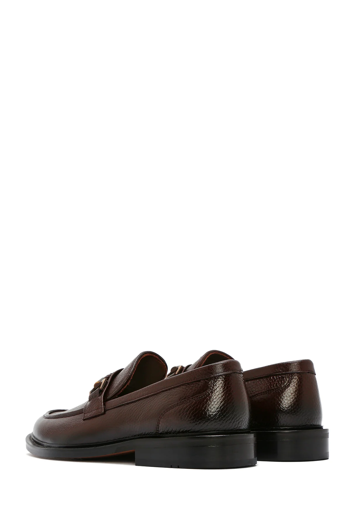Erkek Kahverengi Tokalı Deri Klasik Loafer - Image 6