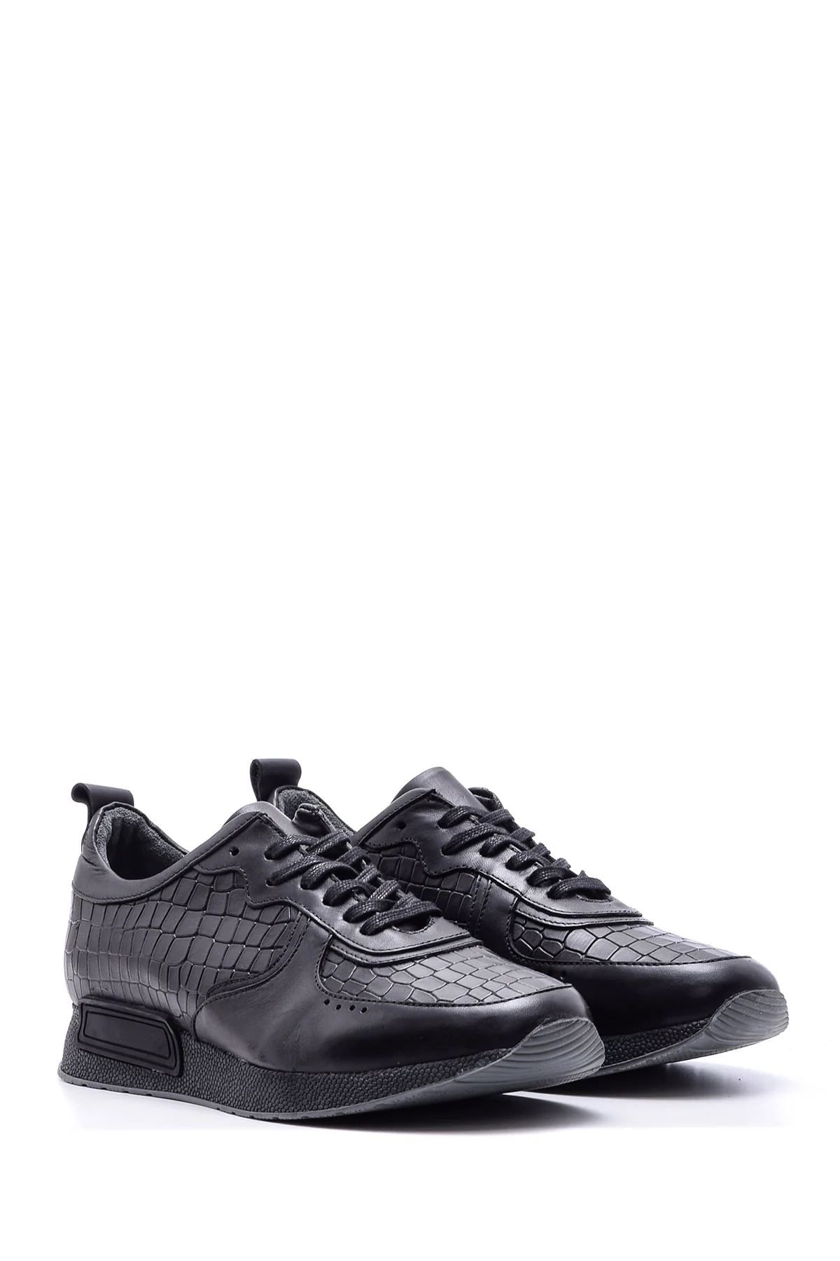 Erkek Kroko Desenli Sneaker - Image 3