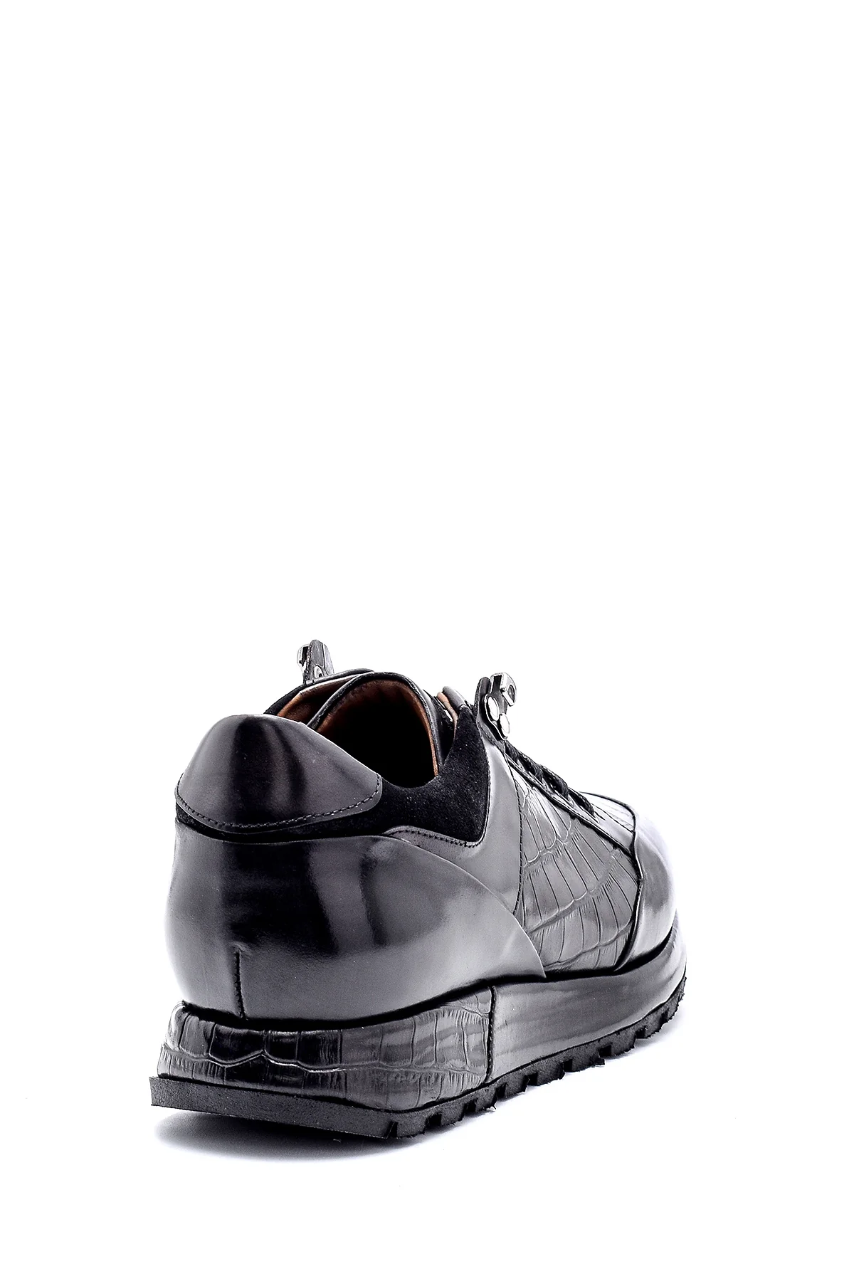 Erkek Kroko Detaylı Deri Sneaker - Image 5