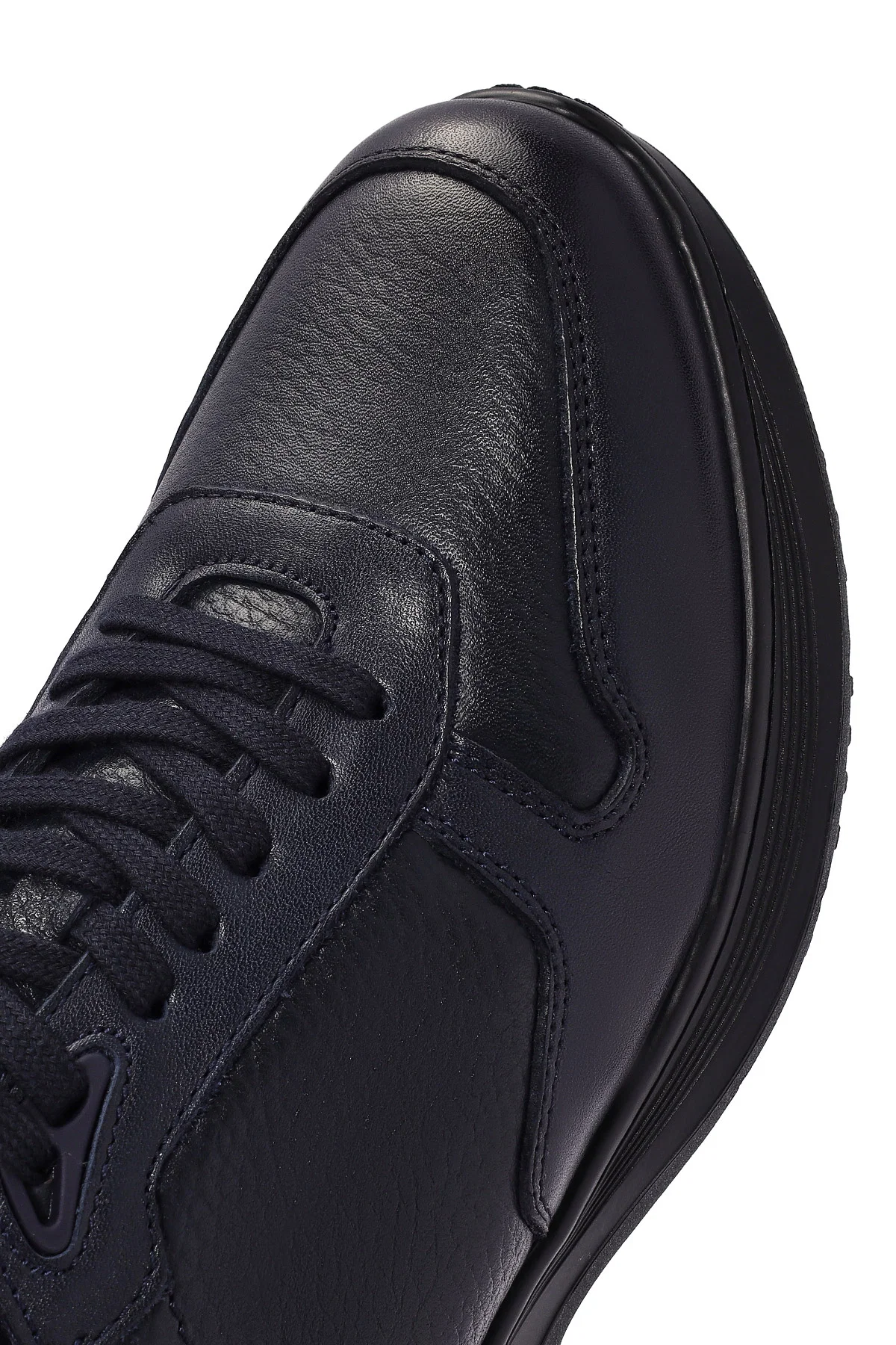 Erkek Lacivert Bağcıklı Deri Casual Sneaker - Image 9