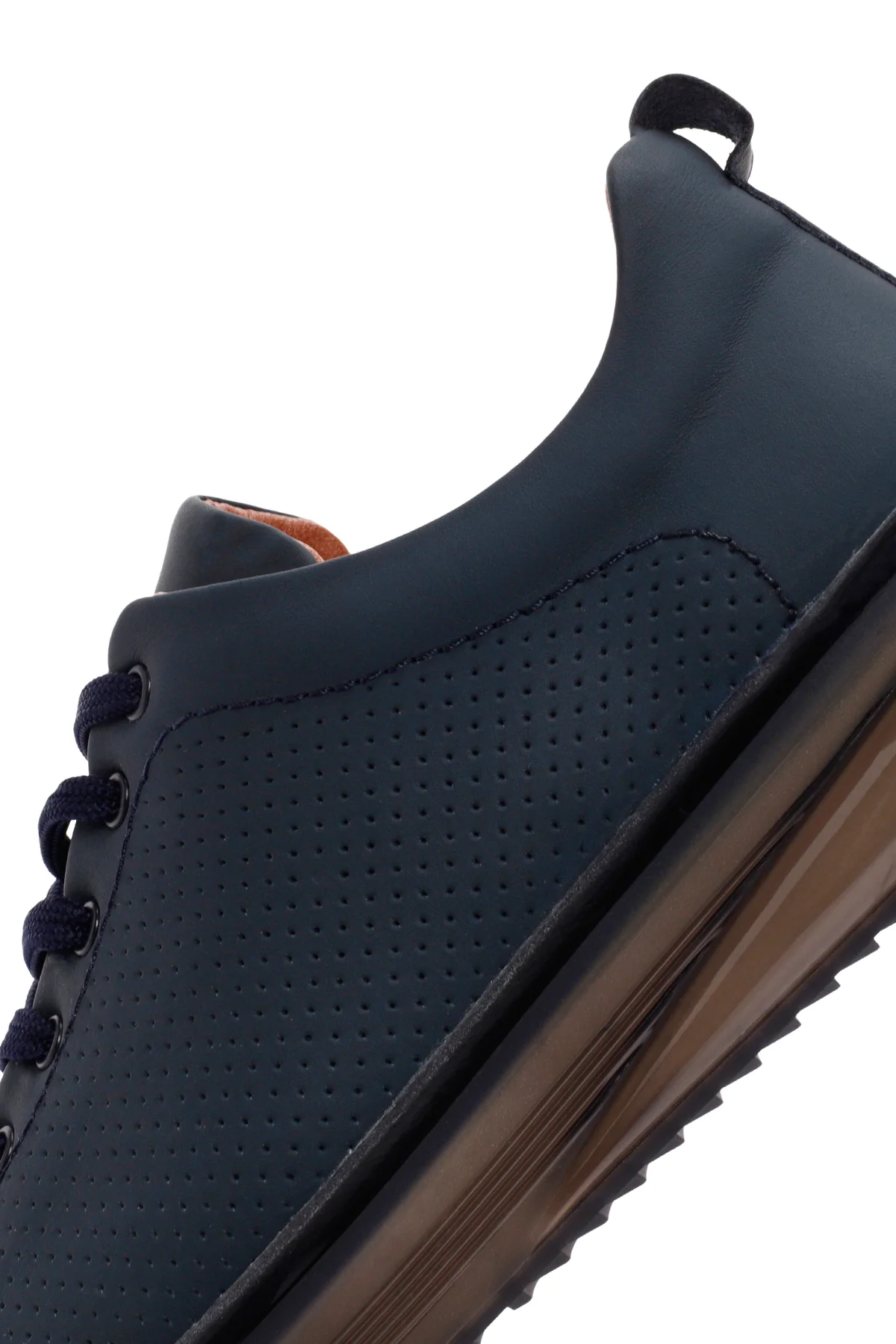 Erkek Lacivert Bağcıklı Deri Sneaker - Image 8