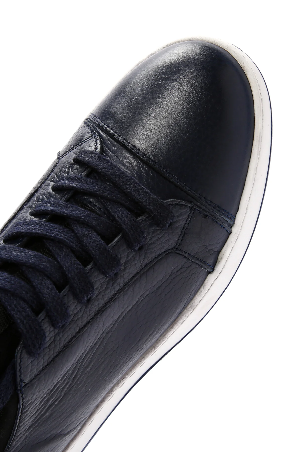Erkek Lacivert Bağcıklı Deri Sneaker - Image 10