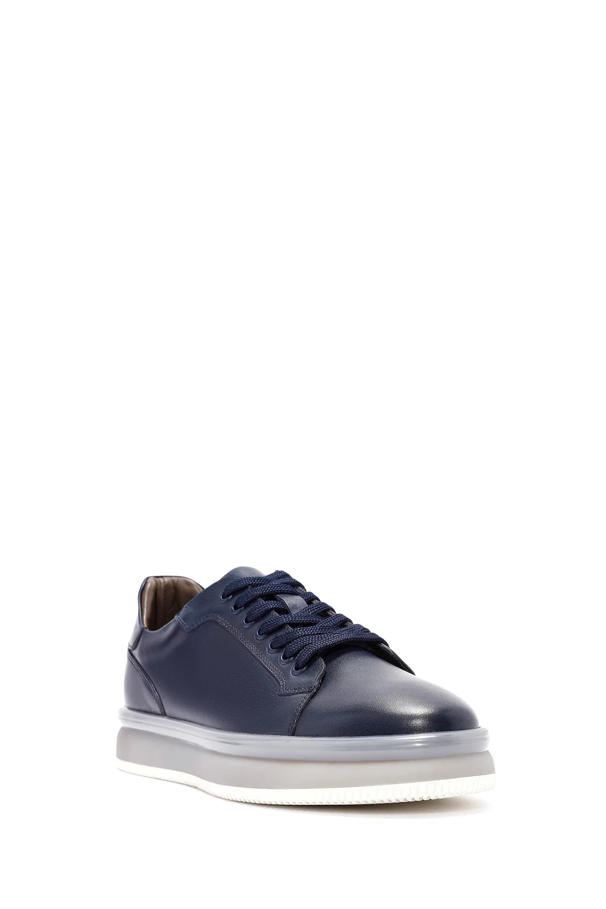 Erkek Lacivert Bağcıklı Deri Sneaker - Image 6