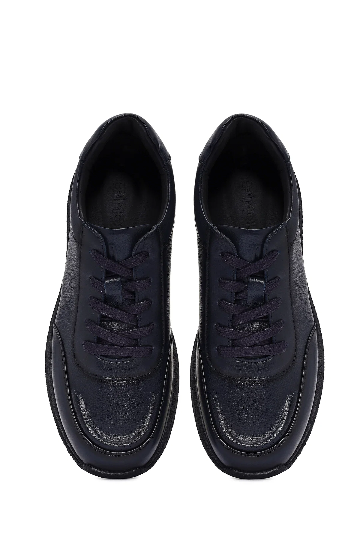Erkek Lacivert Bağcıklı Deri Sneaker - Image 7