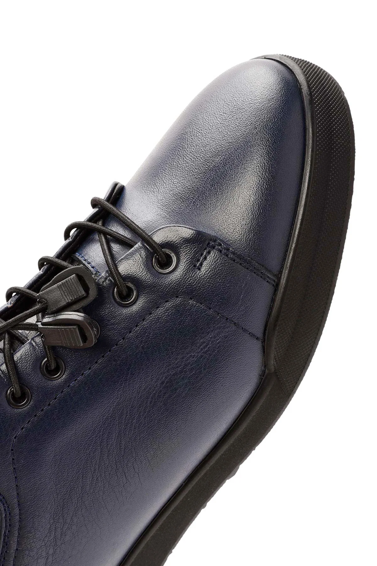 Erkek Lacivert Bağcıklı Deri Sneaker - Image 10