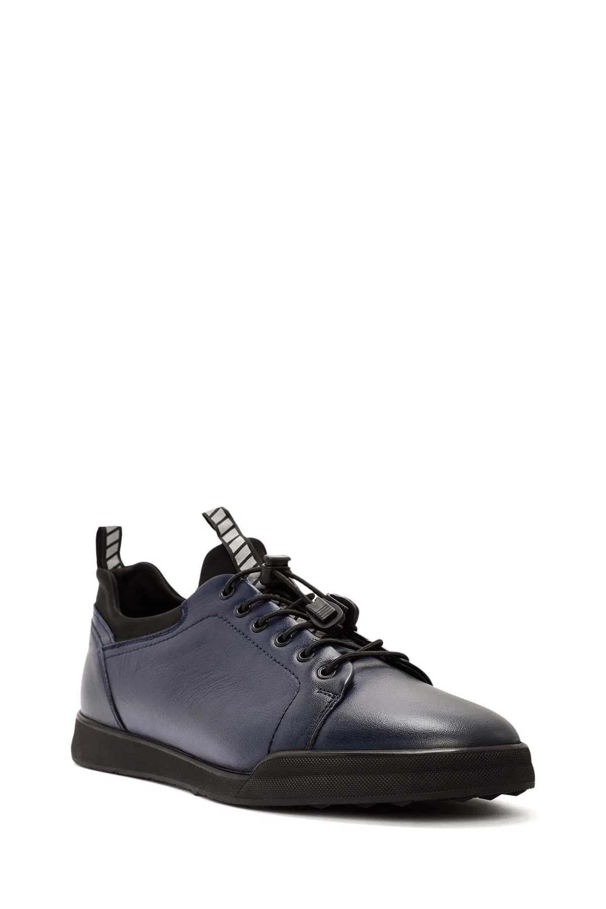 Erkek Lacivert Bağcıklı Deri Sneaker - Image 6