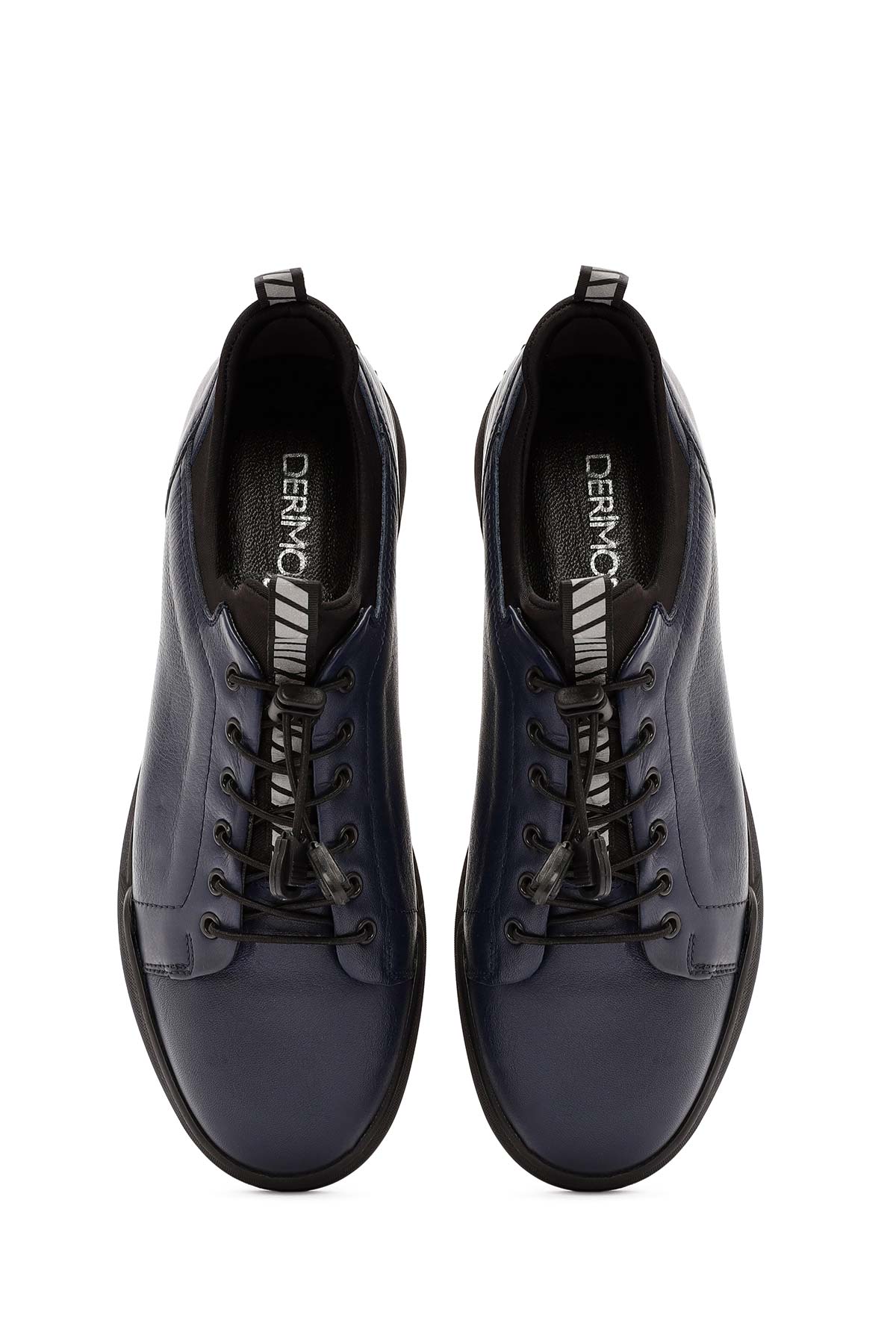 Erkek Lacivert Bağcıklı Deri Sneaker - Image 7