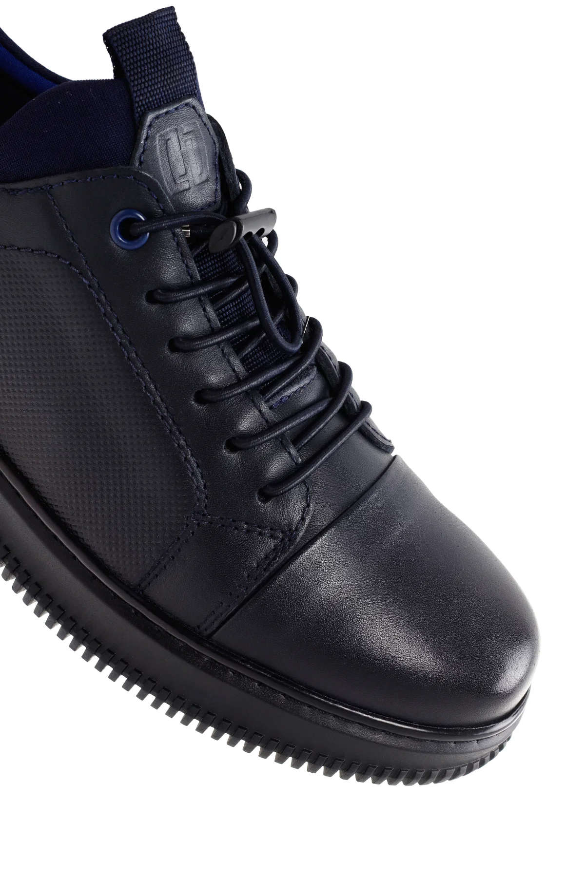 Erkek Lacivert Bağcıklı Deri Sneaker - Image 9