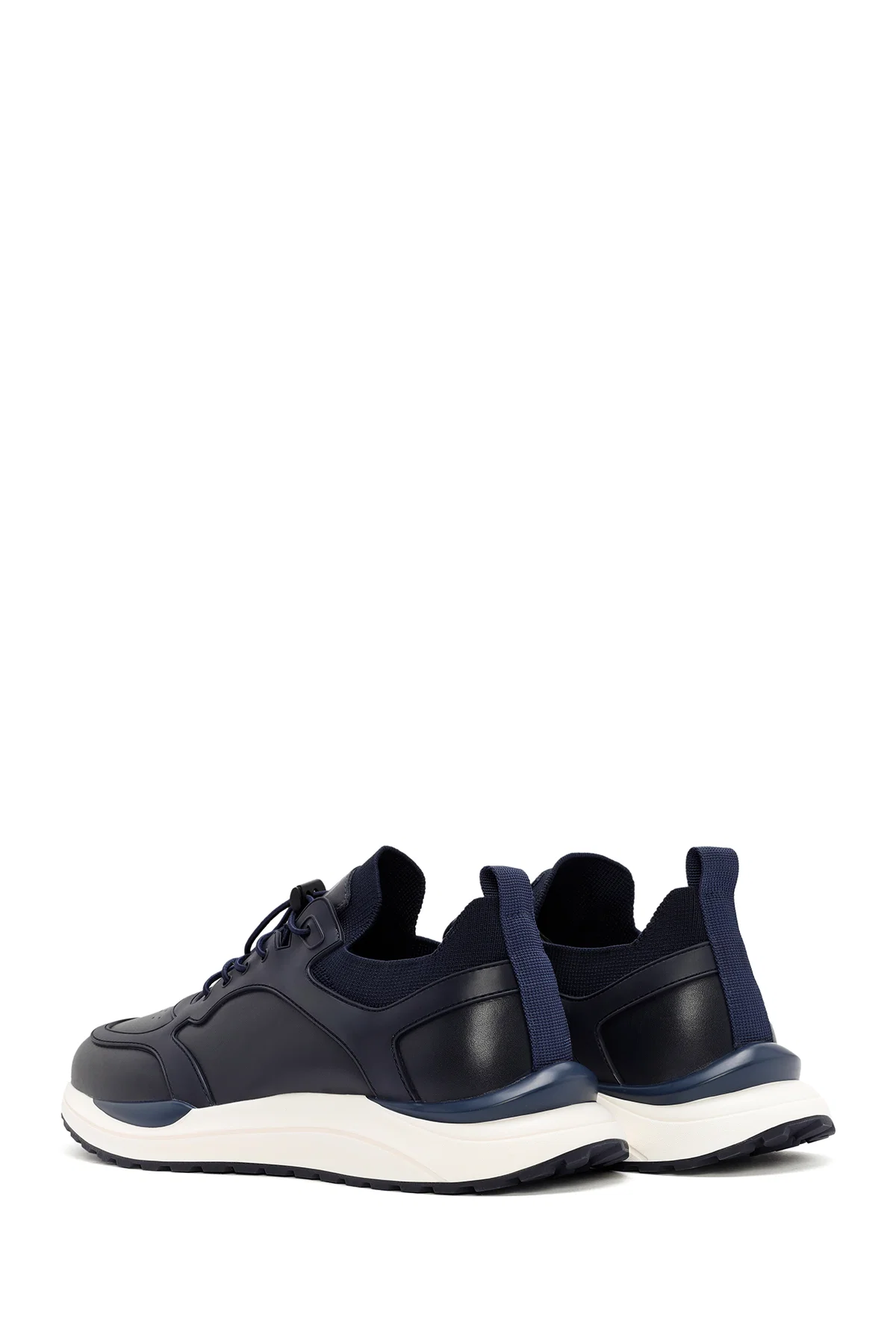 Erkek Lacivert Bağcıklı Deri Sneaker - Image 5