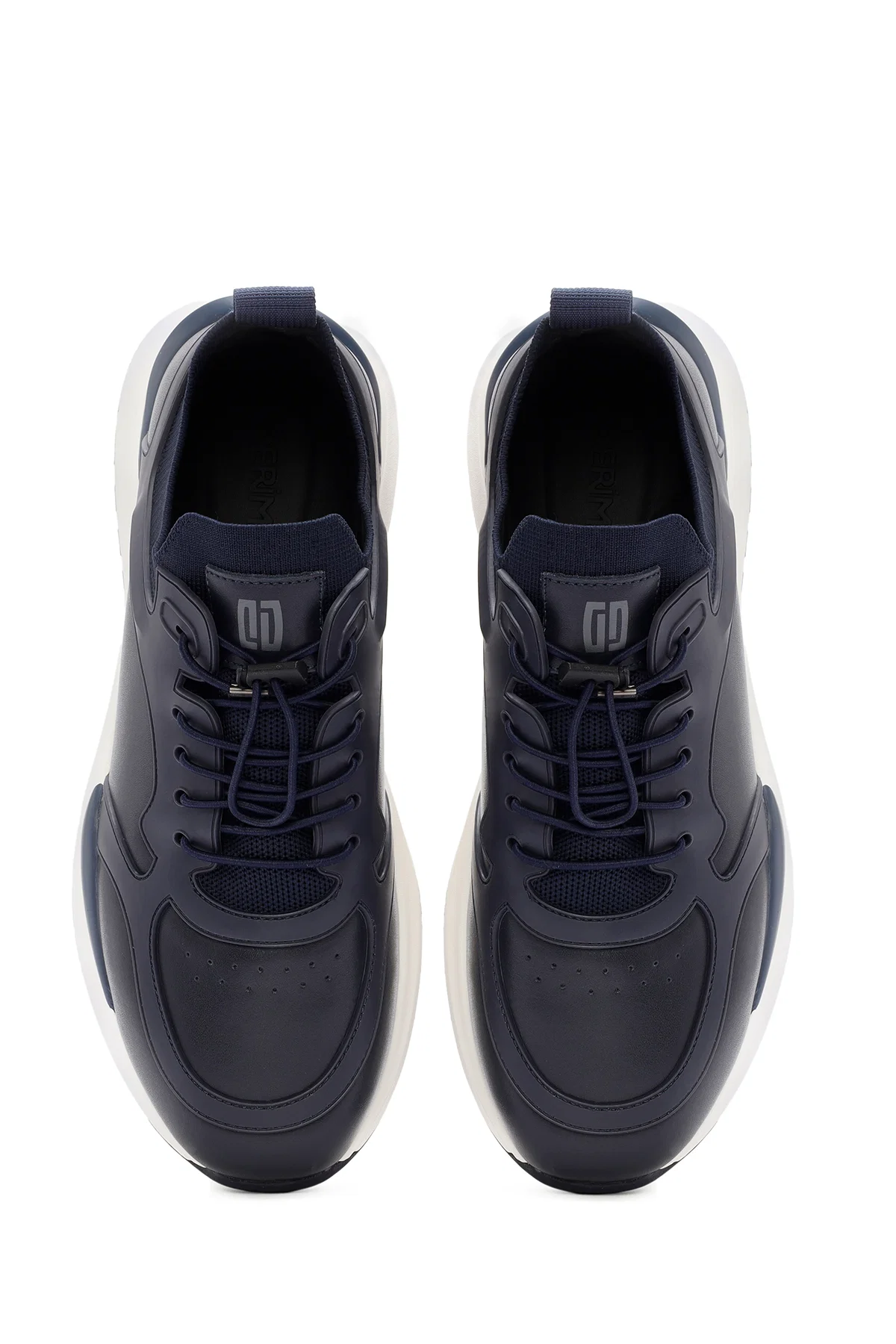 Erkek Lacivert Bağcıklı Deri Sneaker - Image 7
