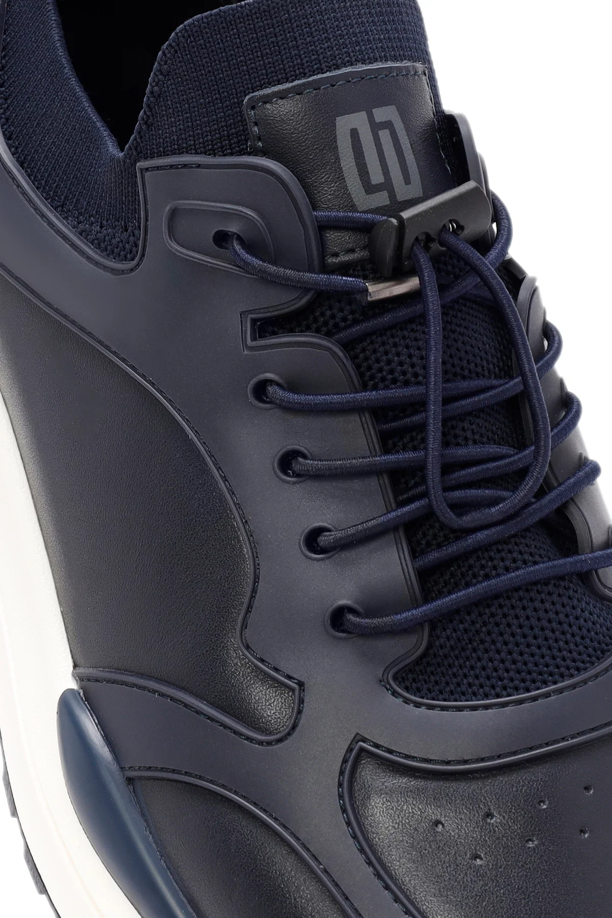 Erkek Lacivert Bağcıklı Deri Sneaker - Image 9
