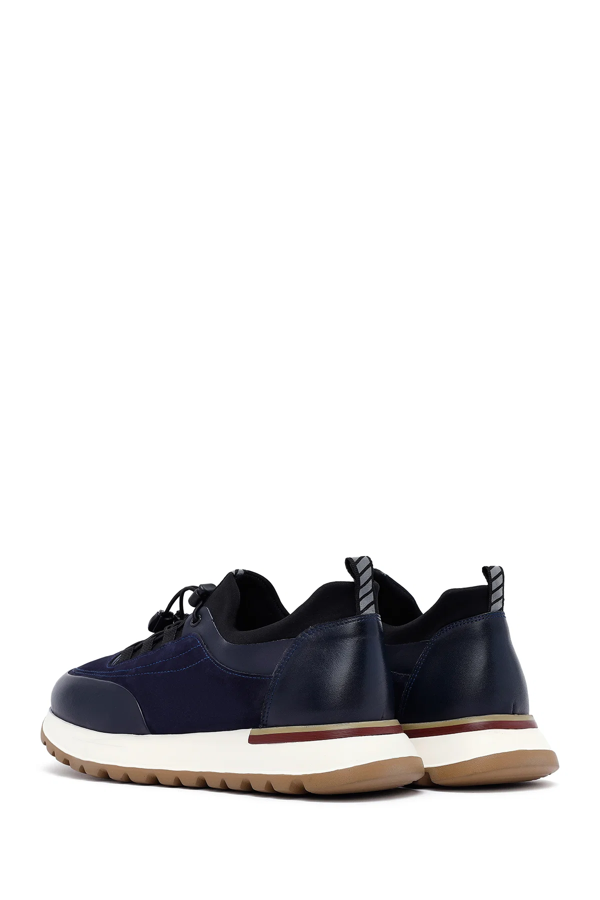 Erkek Lacivert Bağcıklı Deri Sneaker - Image 5