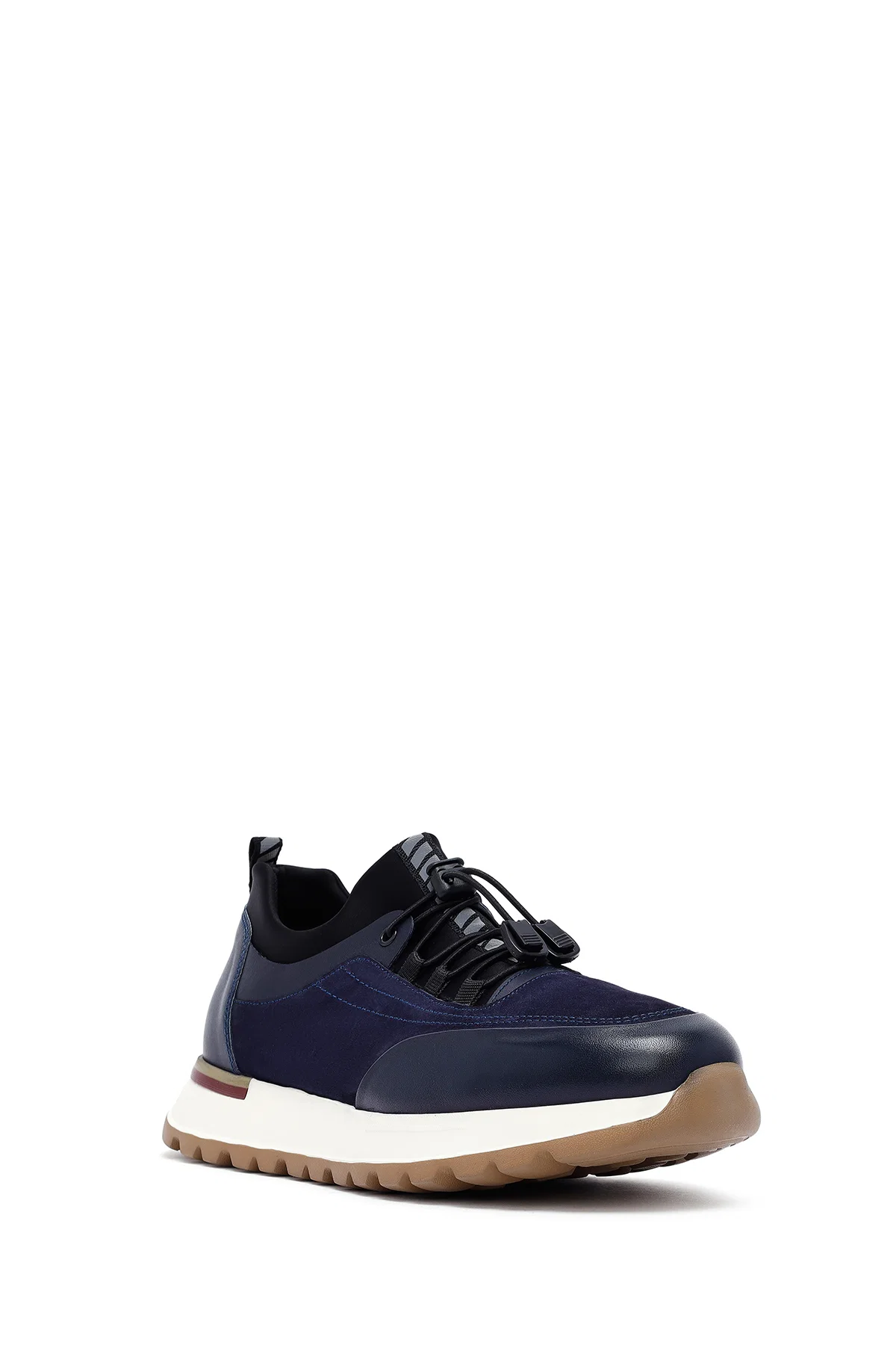 Erkek Lacivert Bağcıklı Deri Sneaker - Image 6