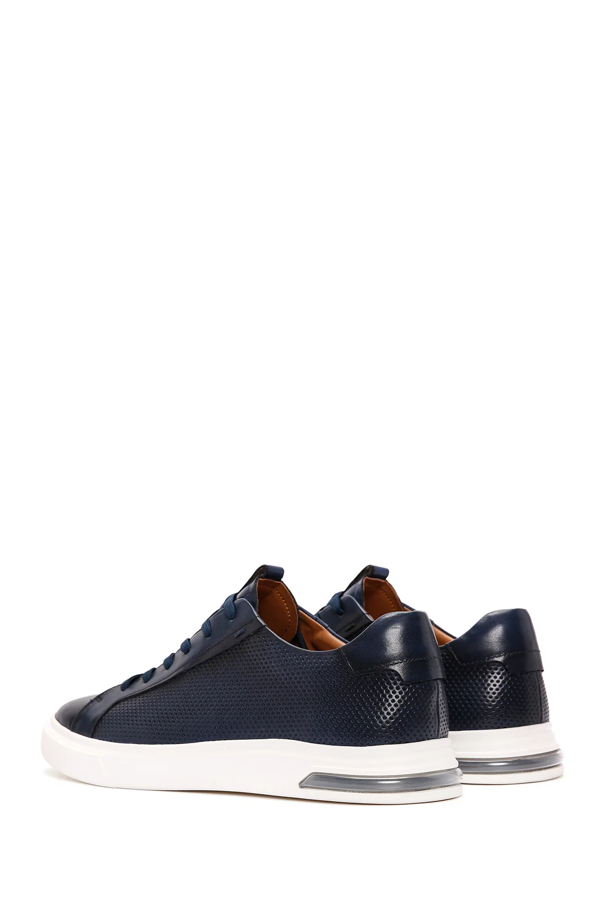 Erkek Lacivert Bağcıklı Deri Sneaker - Image 5