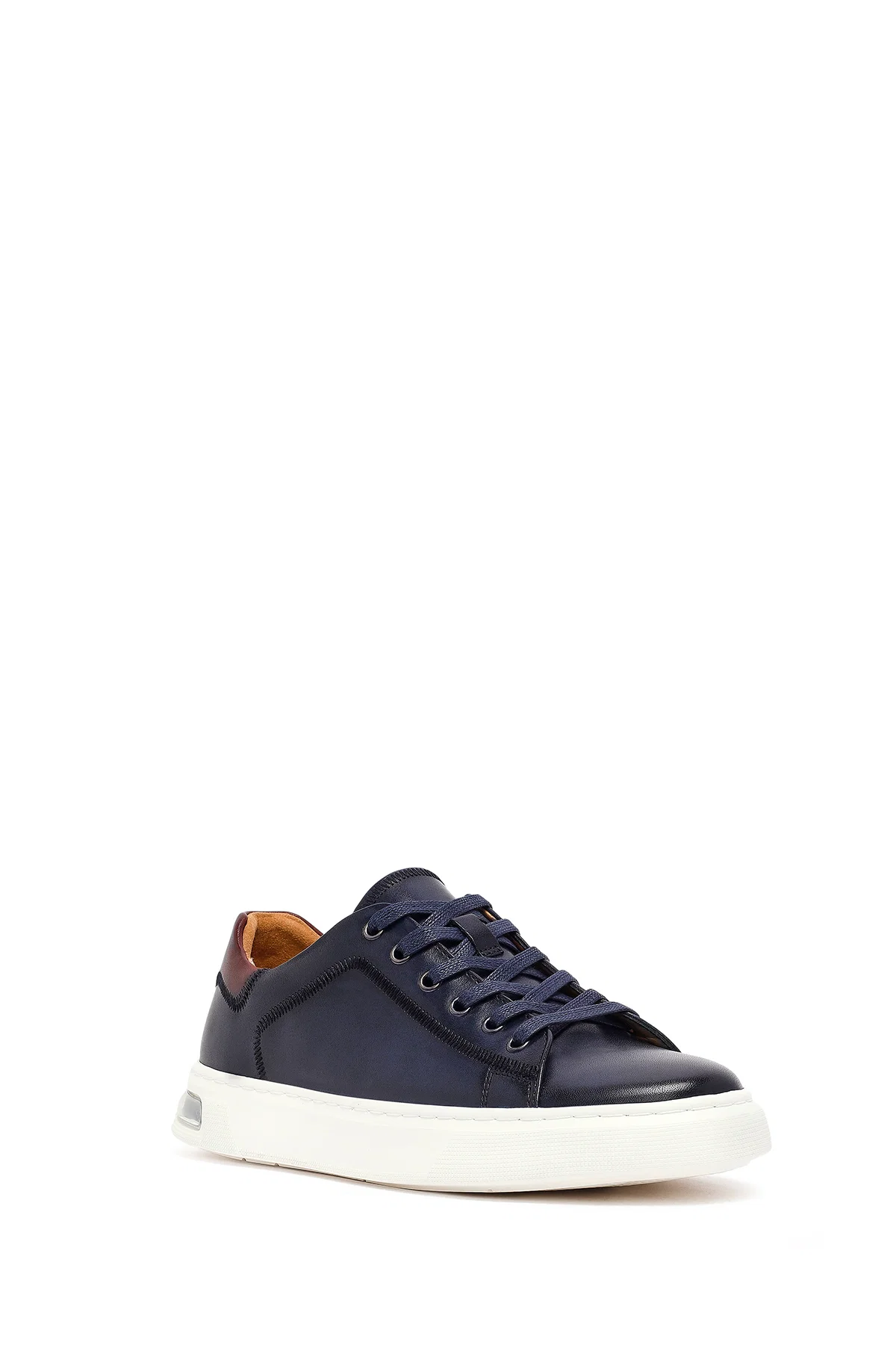 Erkek Lacivert Bağcıklı Deri Sneaker - Image 6