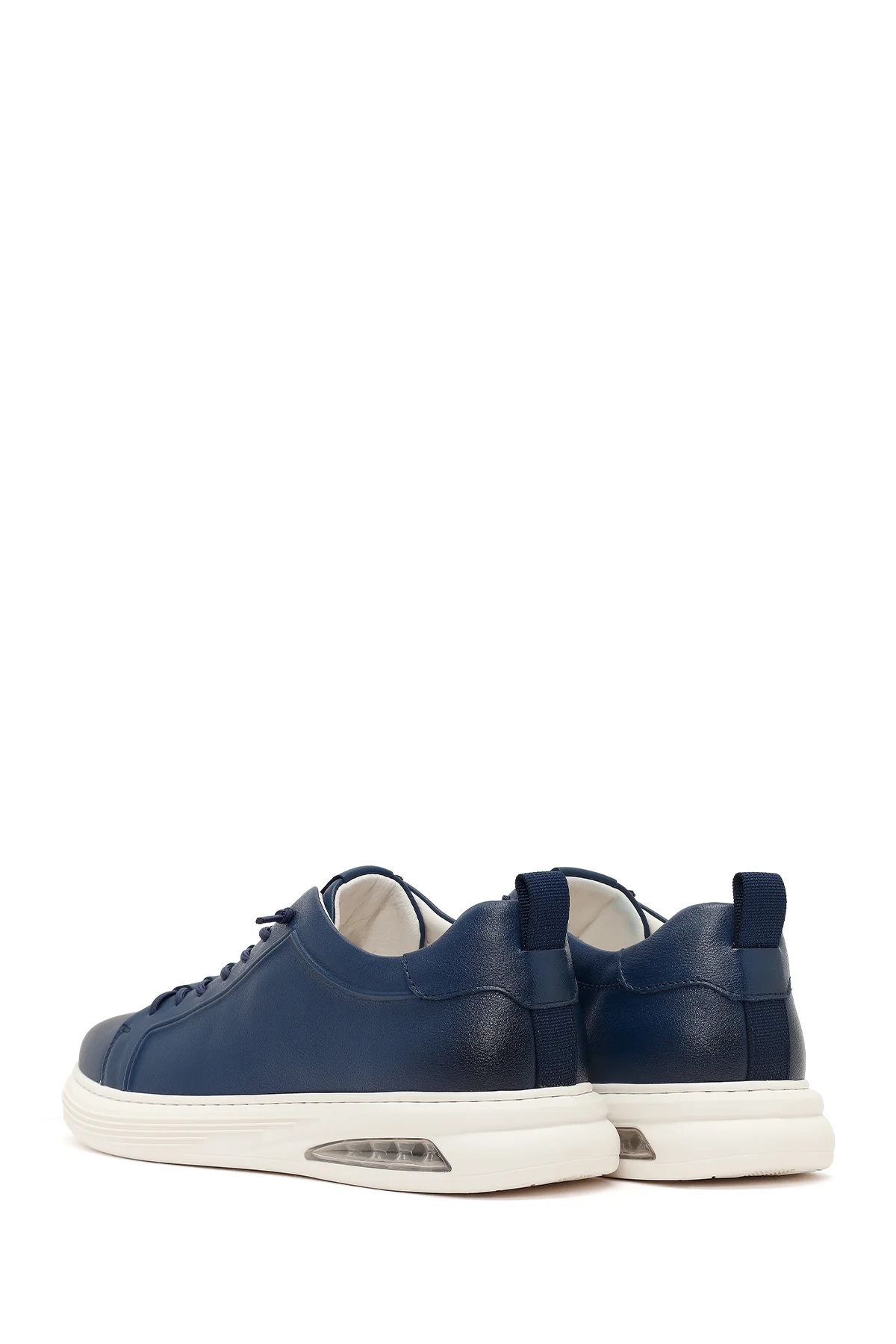 Erkek Lacivert Bağcıklı Deri Sneaker - Image 6
