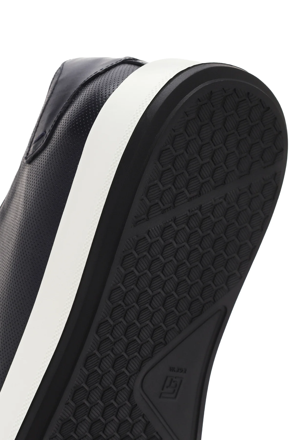 Erkek Lacivert Bağcıklı Kalın Tabanlı Deri Sneaker - Image 7
