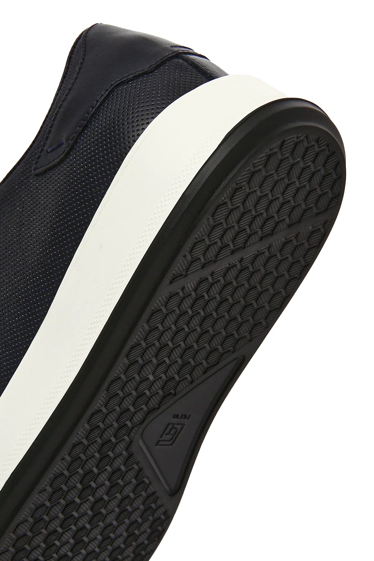 Erkek Lacivert Bağcıklı Kalın Tabanlı Deri Sneaker - Image 8