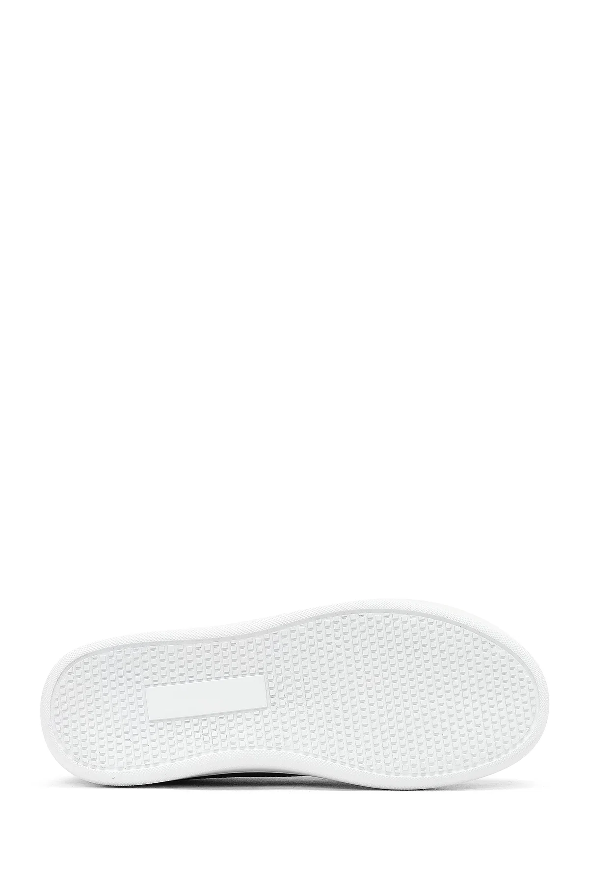 Erkek Lacivert Bağcıklı Kalın Tabanlı Deri Sneaker - Image 4