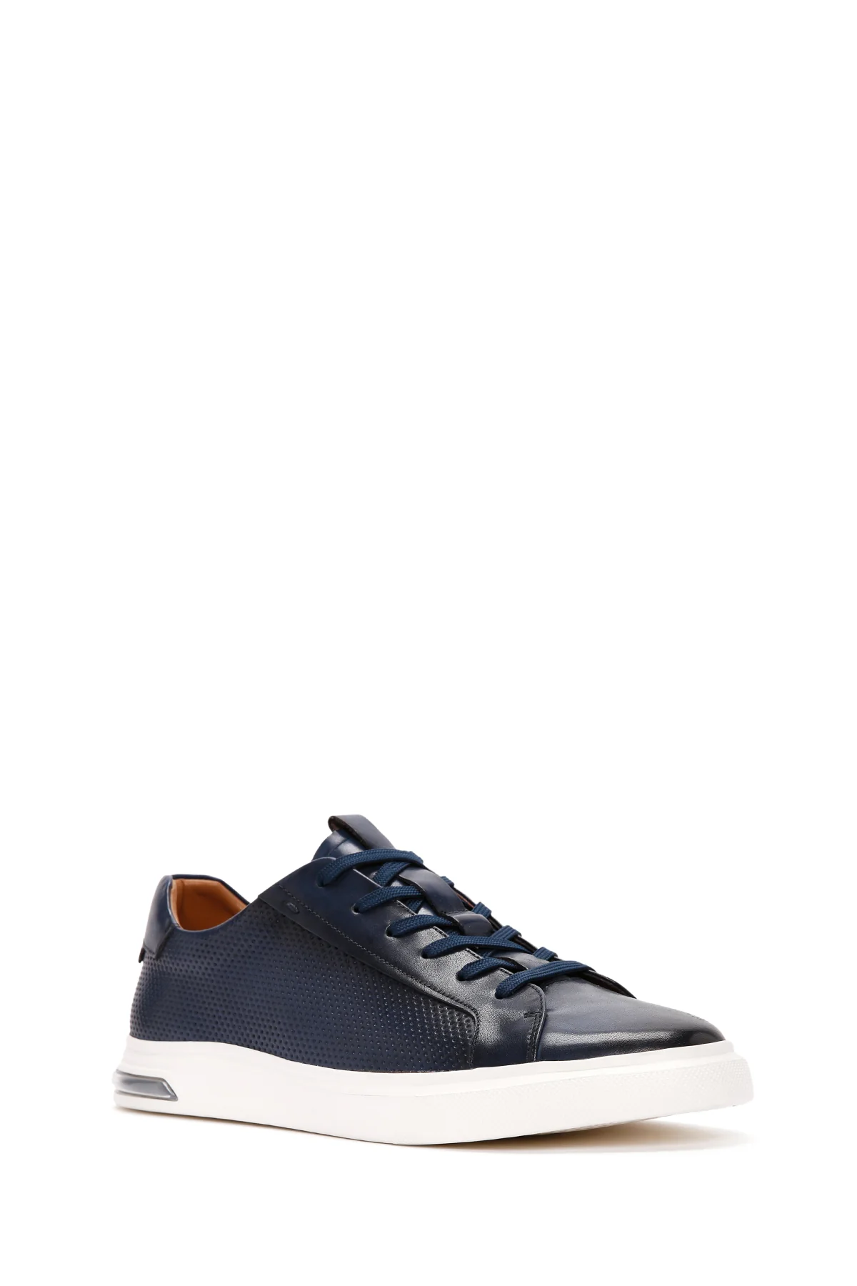 Erkek Lacivert Bağcıklı Kalın Tabanlı Deri Sneaker - Image 7