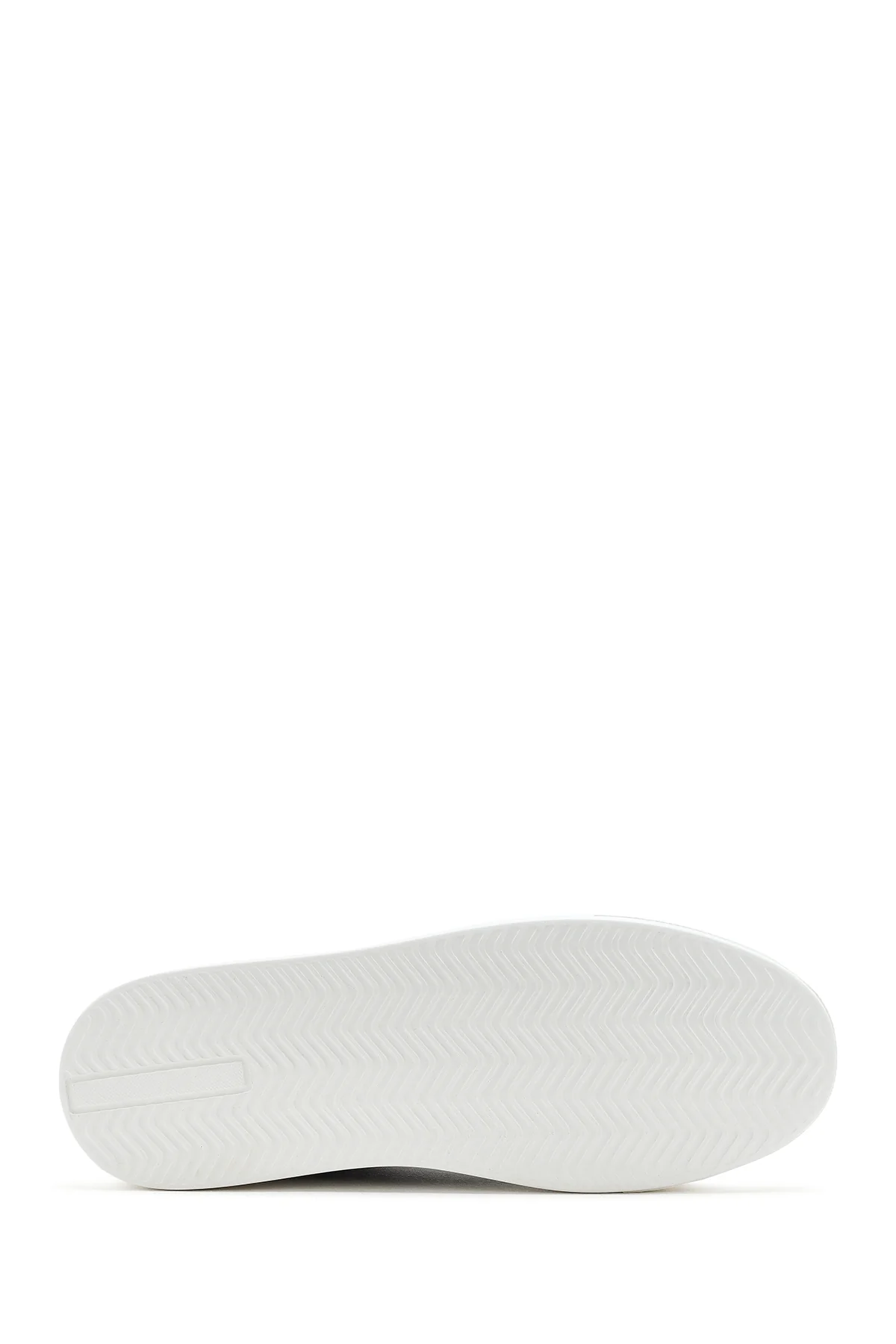 Erkek Lacivert Bağcıklı Kalın Tabanlı Deri Sneaker - Image 5