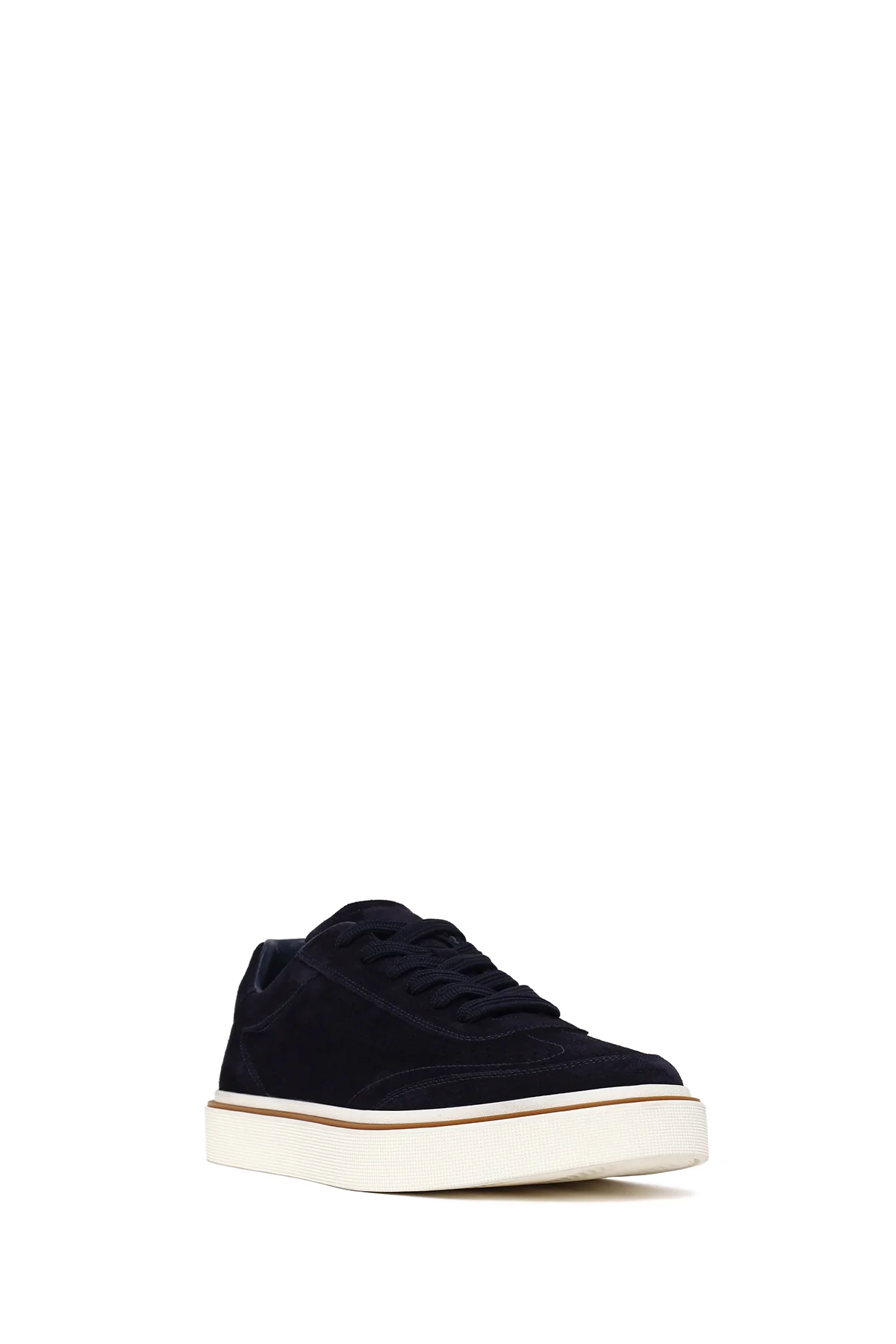 Erkek Lacivert Bağcıklı Kalın Tabanlı Süet Deri Sneaker - Image 7