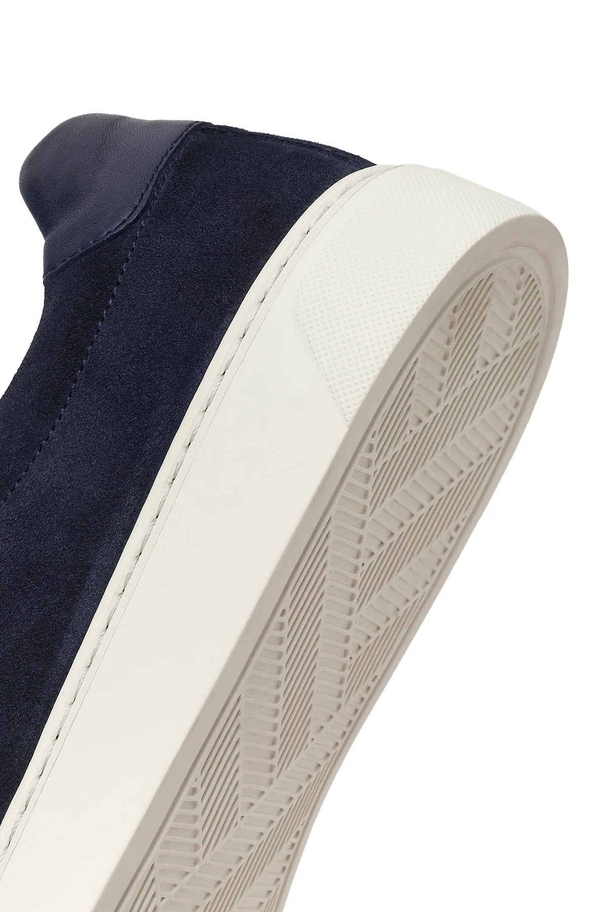 Erkek Lacivert Bağcıklı Kalın Tabanlı Süet Deri Sneaker - Image 9