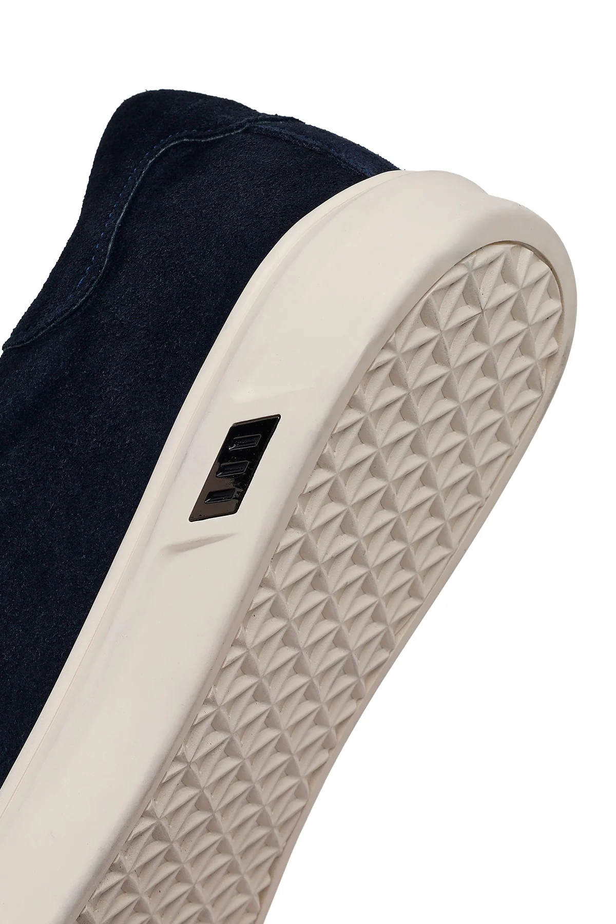 Erkek Lacivert Bağcıklı Kalın Tabanlı Süet Deri Sneaker - Image 8