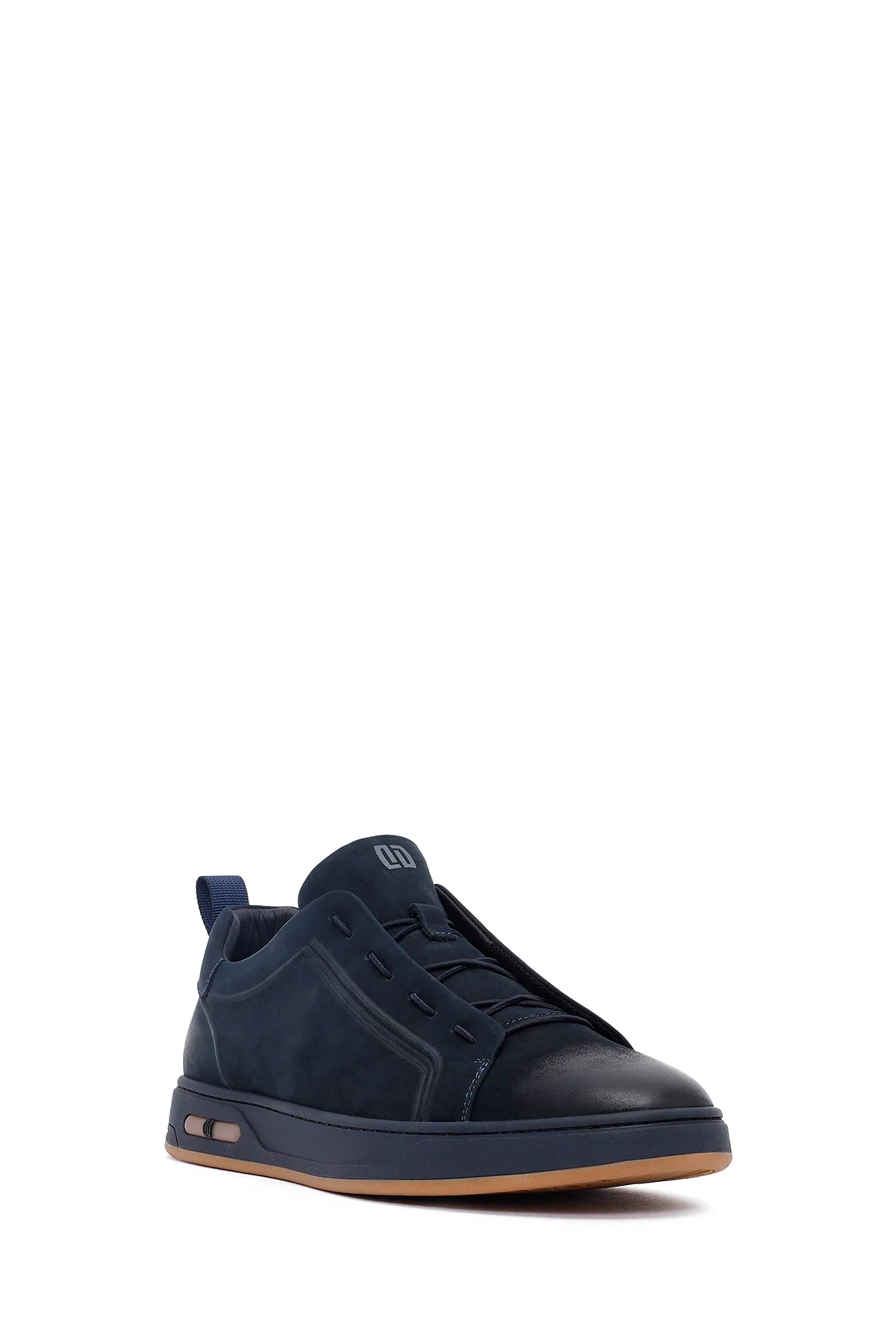 Erkek Lacivert Bağcıklı Nubuk Deri Sneaker - Image 6