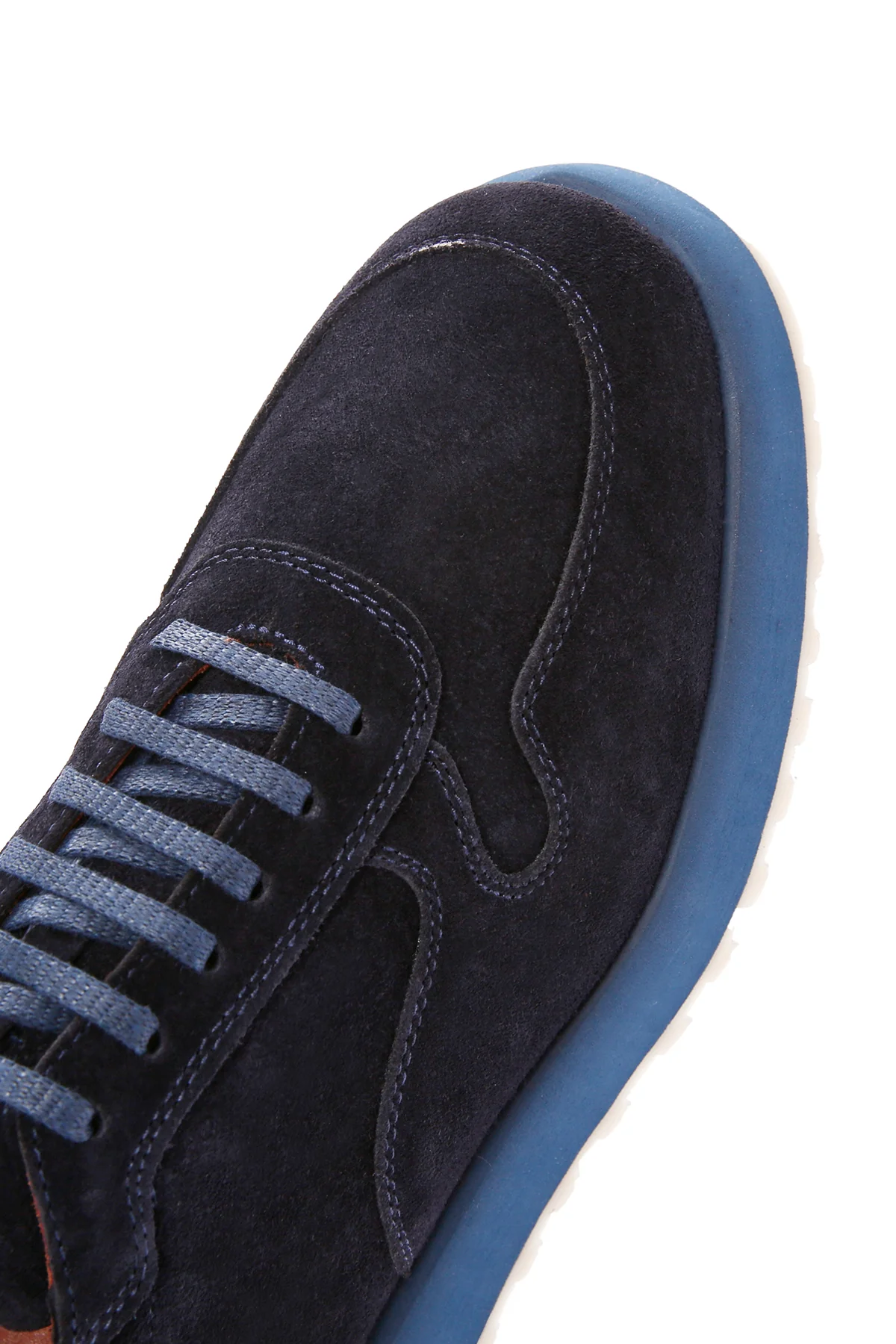 Erkek Lacivert Bağcıklı Süet Deri Casual Sneaker - Image 10