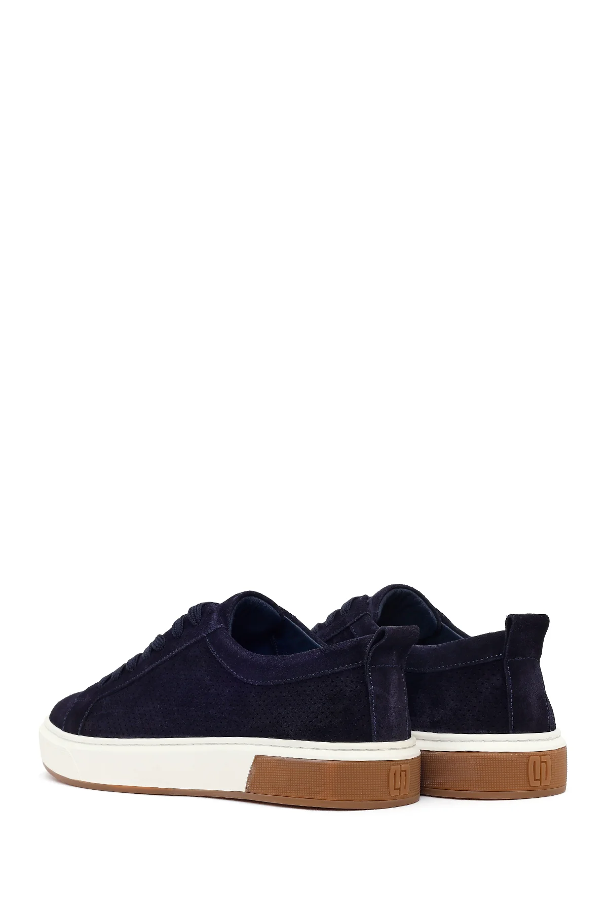 Erkek Lacivert Bağcıklı Süet Deri Sneaker - Image 6