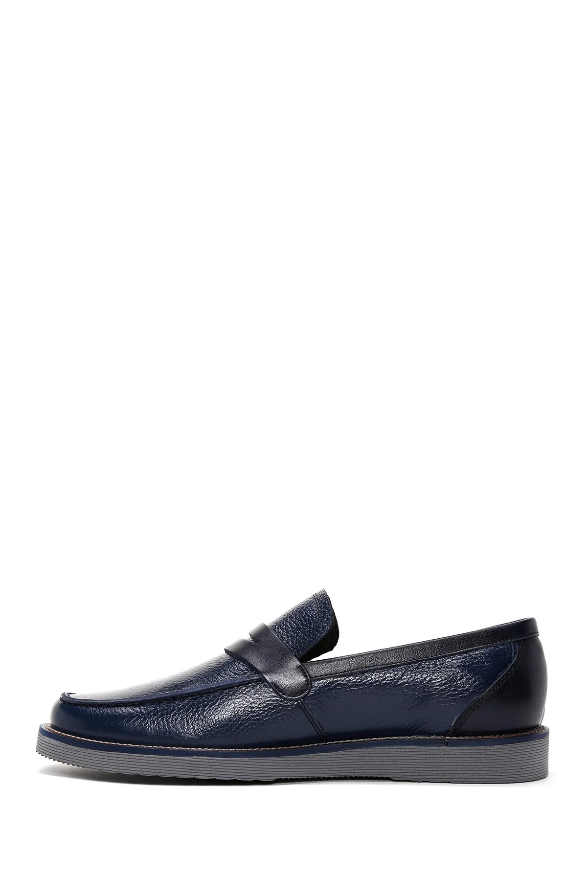 Erkek Lacivert Deri Casual Loafer - Image 2