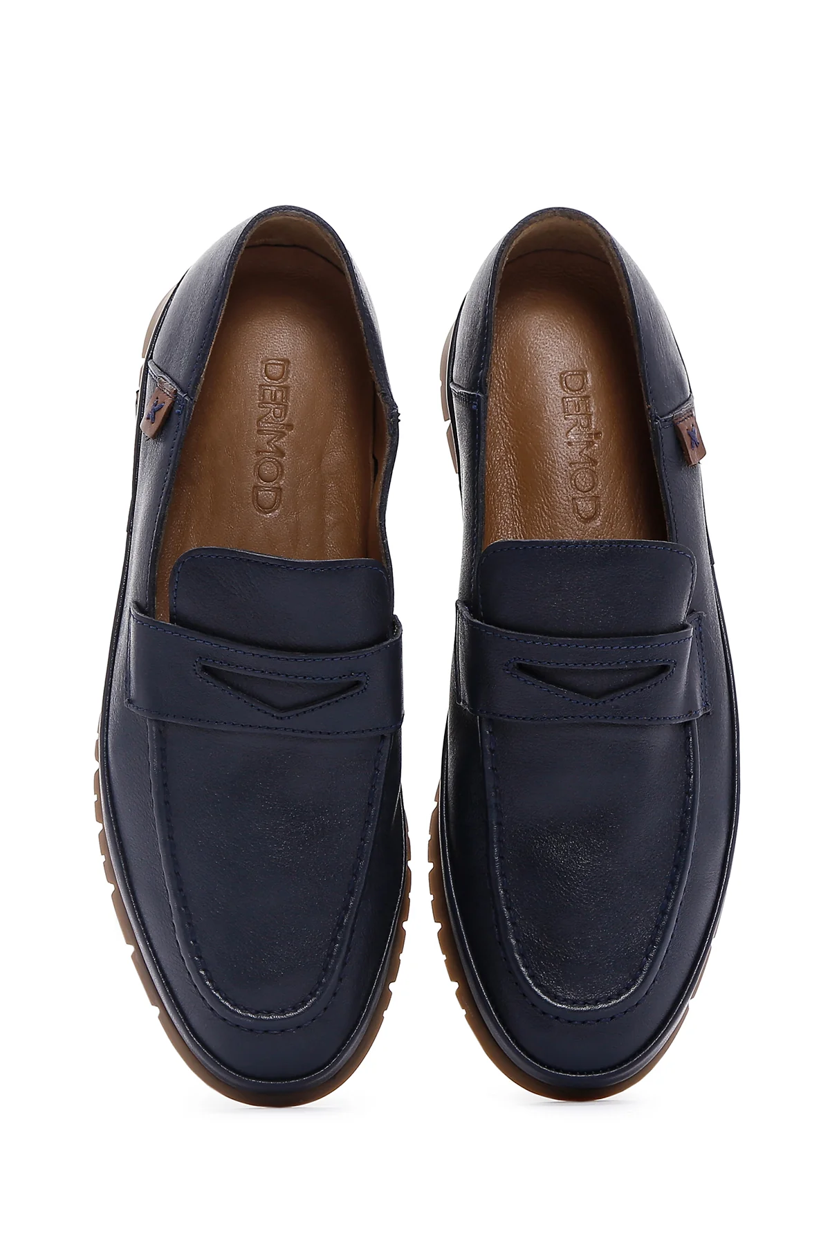Erkek Lacivert Deri Casual Loafer - Image 6