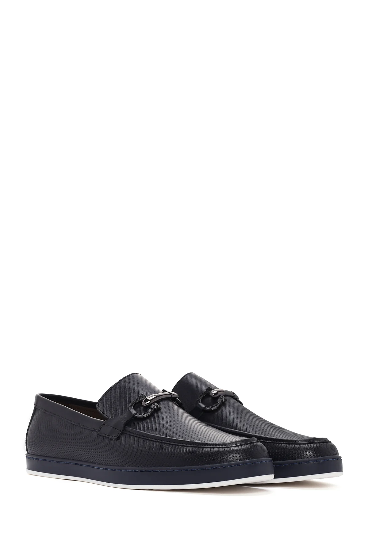 Erkek Lacivert Deri Casual Loafer - Image 3