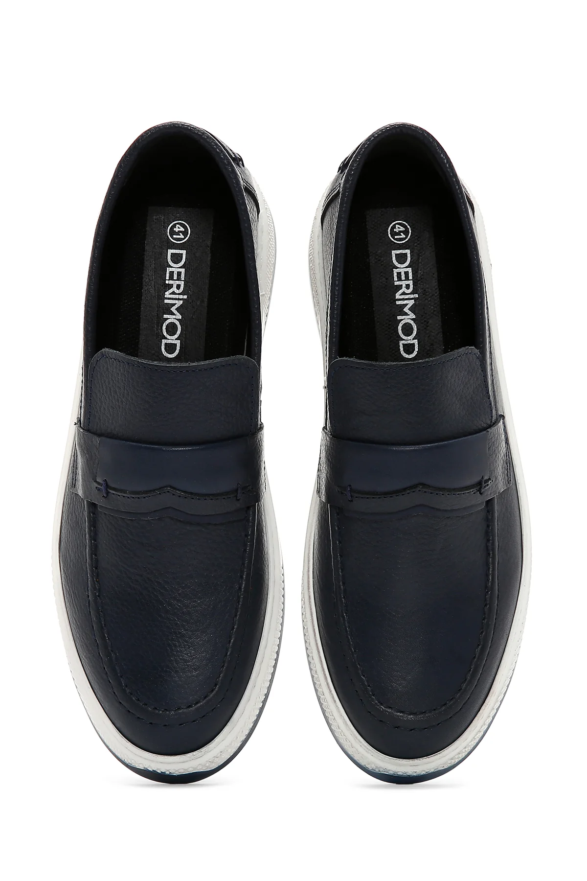 Erkek Lacivert Deri Casual Loafer - Image 6