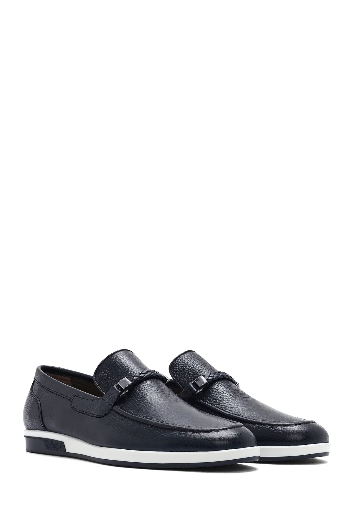 Erkek Lacivert Deri Casual Loafer - Image 3