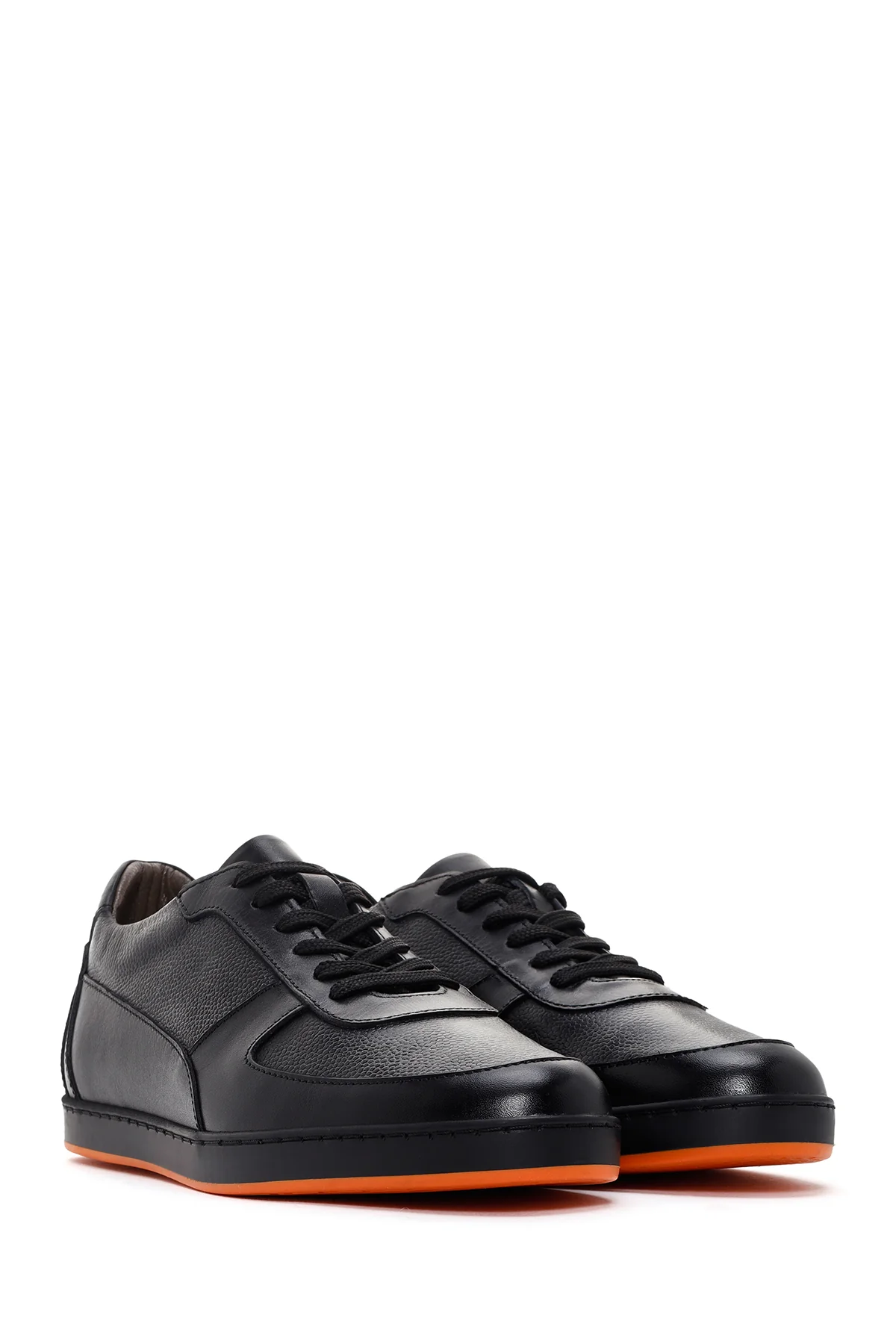 Erkek Lacivert Deri Casual Sneaker - Image 3