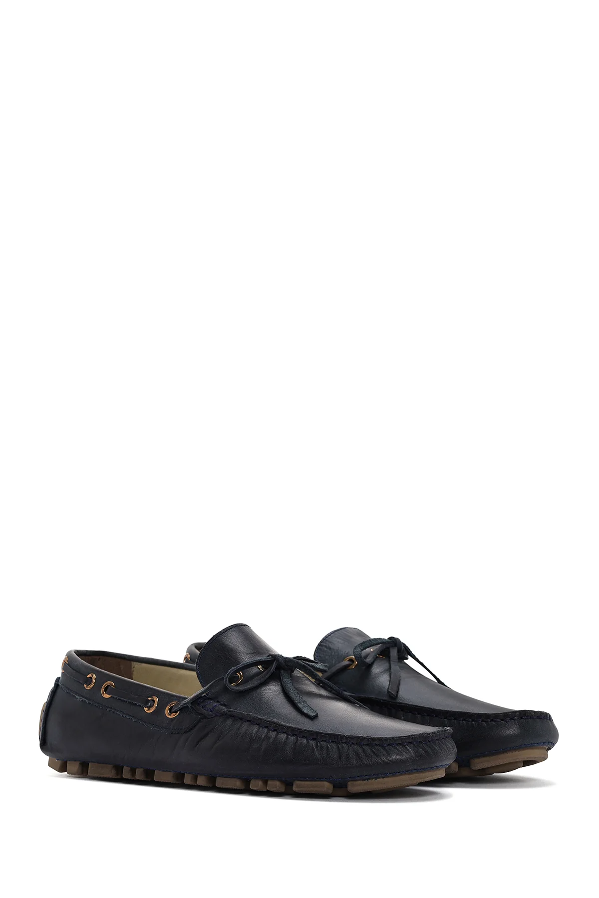 Erkek Lacivert Deri Comfort Loafer - Image 3